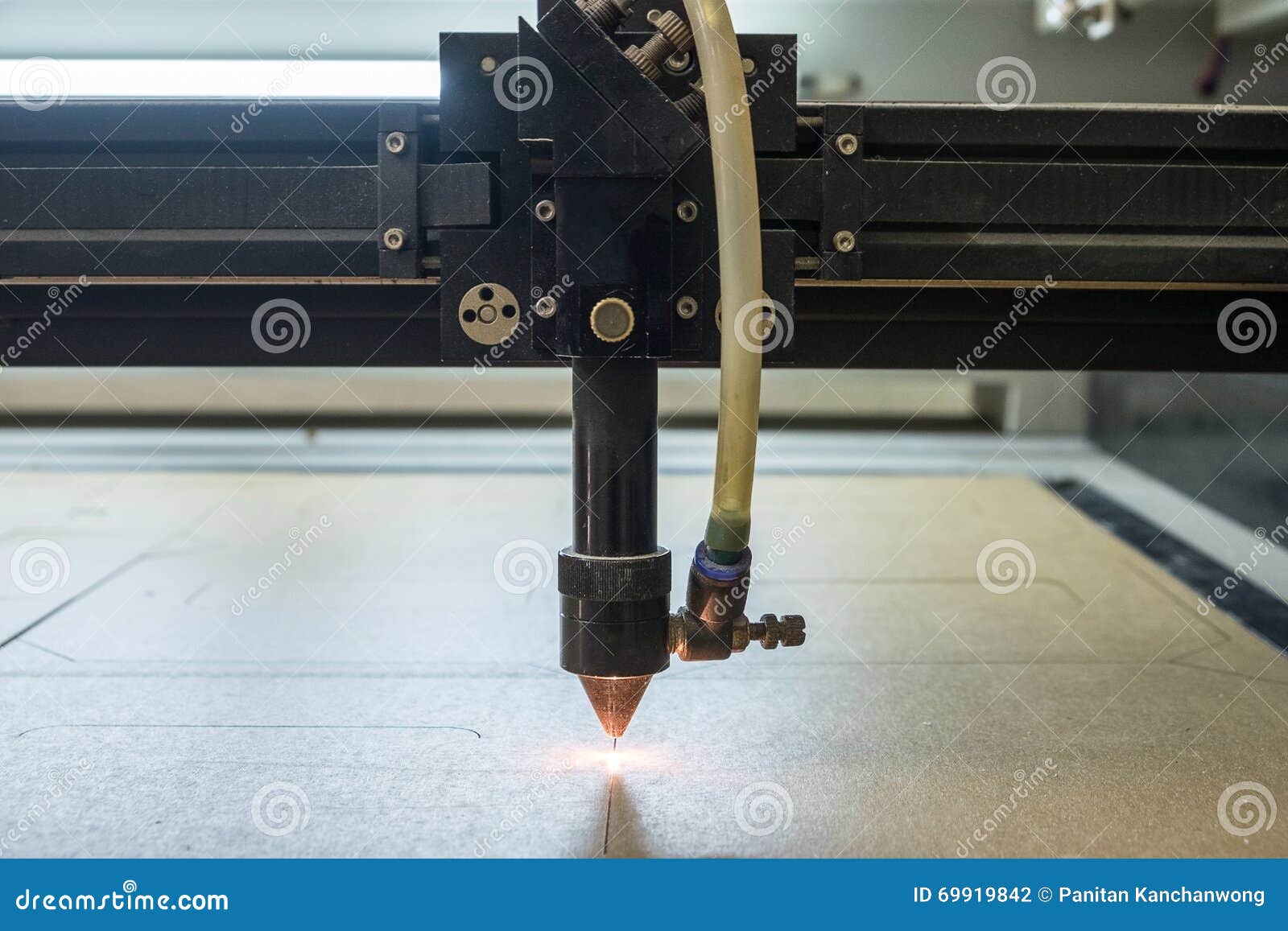 Cutting Machine Carving Patterns on the Plastic Stock Photo Image of