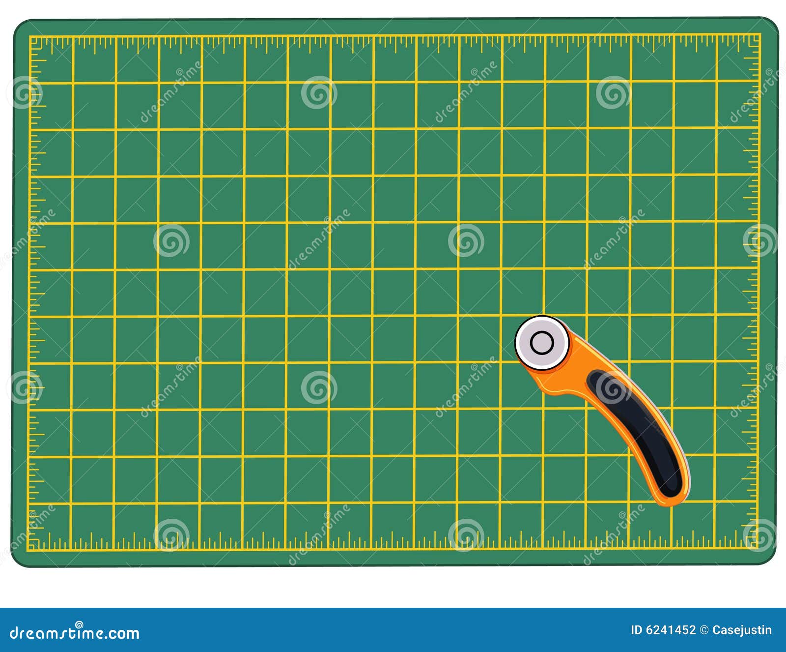 Cutting Mat & Rotary Cutter Stock Vector - Illustration of handle, measure:  6241452