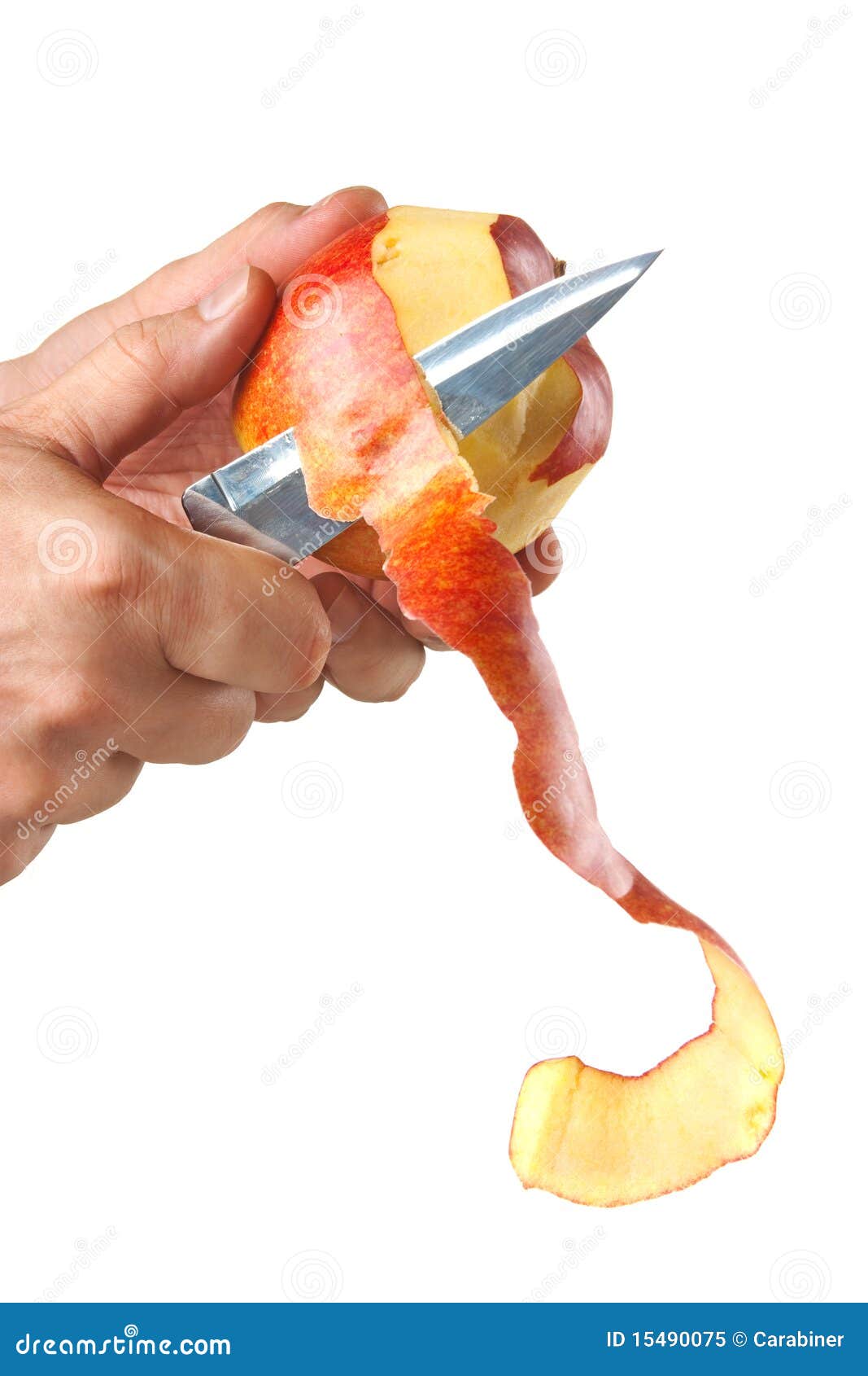 Cutting Peel an Apple with a Knife Stock Image Image of lobule