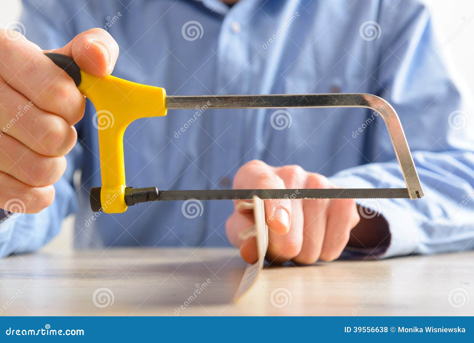 Cutting Plastic Molding with Handsaw Stock Photo Image of metal