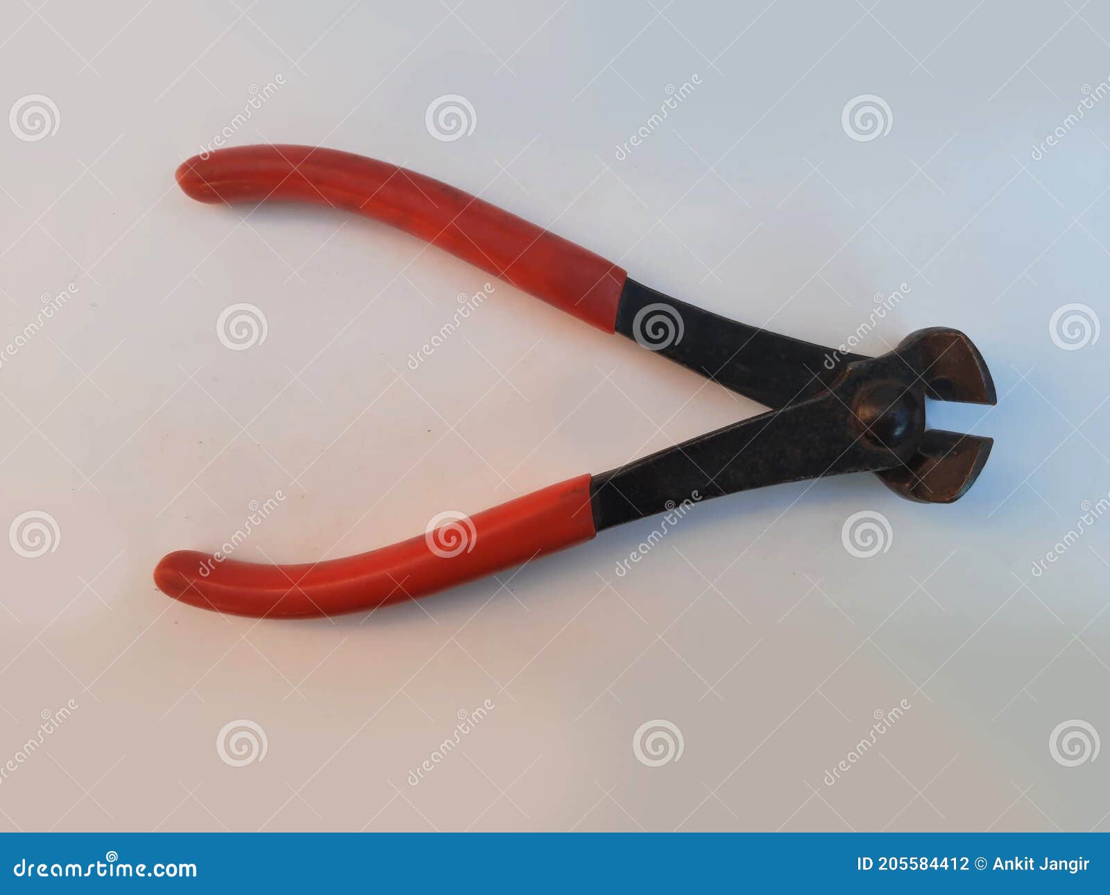 Cutting Plier Mechanical Manual Tool Isolated on White Stock Photo