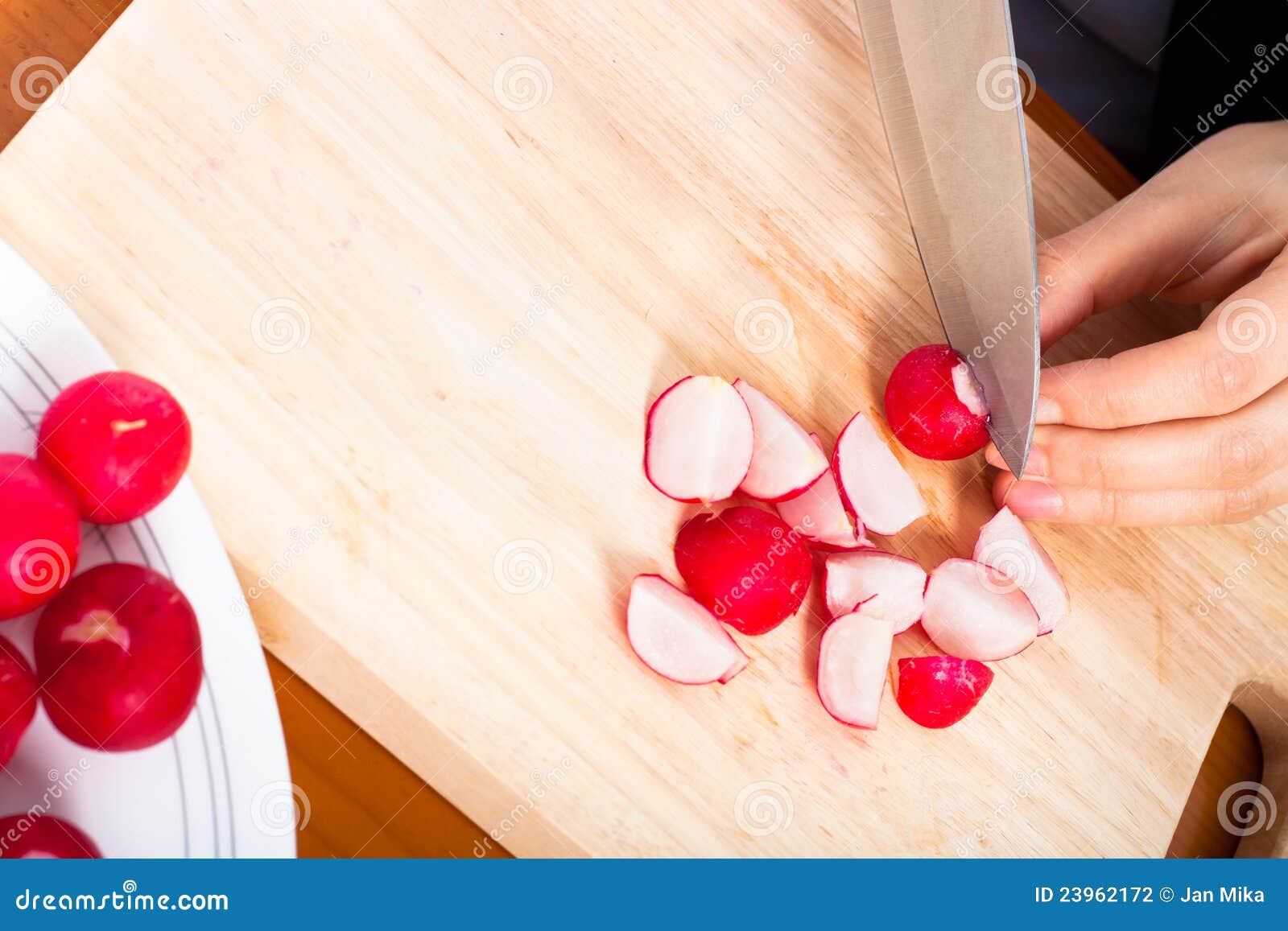 Cutting radishes stock photo. Image of radish, diet, ingredients 23962172