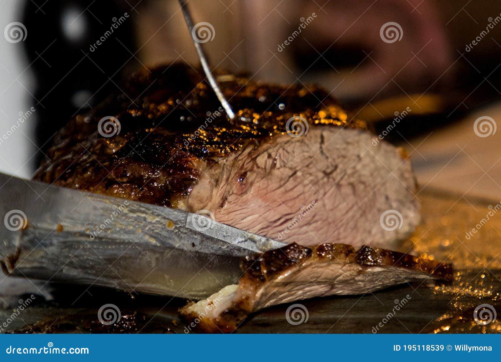 Cutting roast beef stock image. Image of argentina, steak 195118539