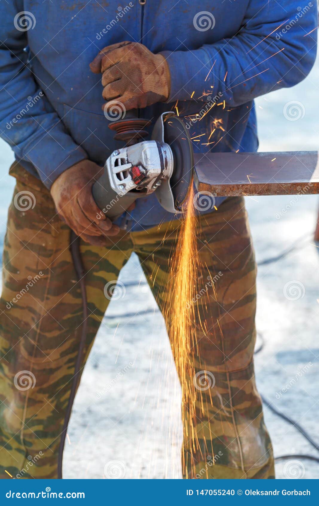 Cutting Steel Heavy Industry by Electric Flex Stock Photo - Image of