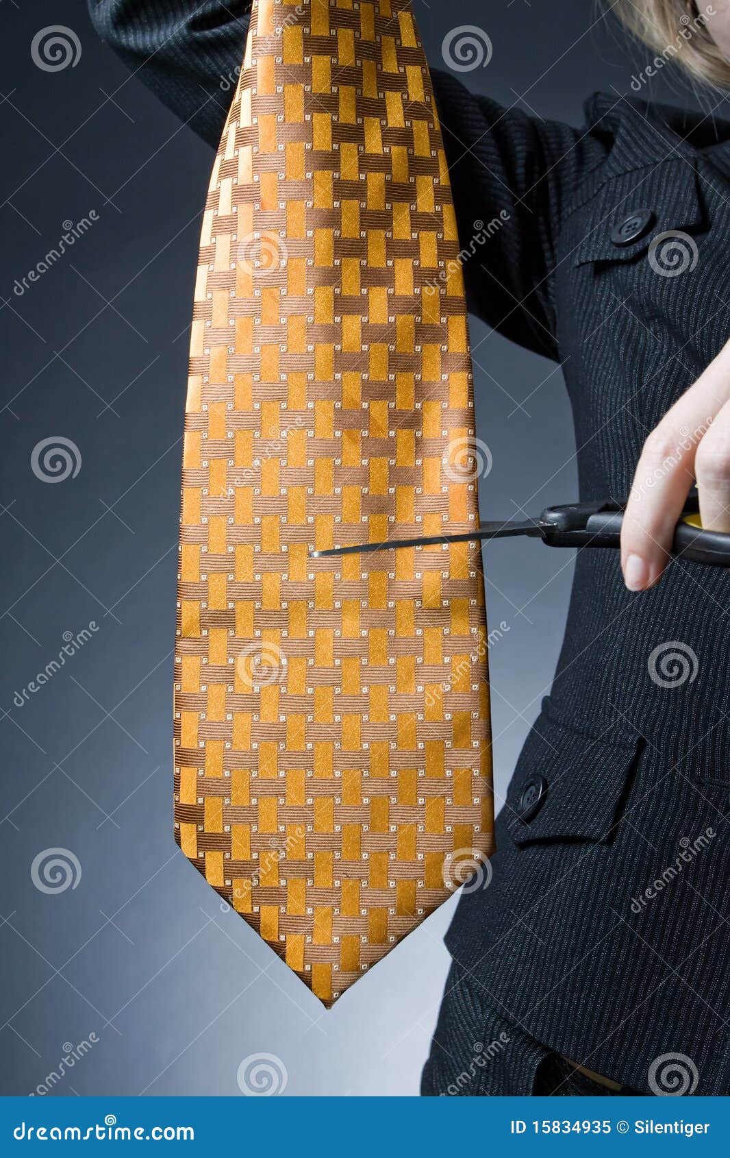 Cutting the tie stock image. Image of cell, boss, dismissal 15834935