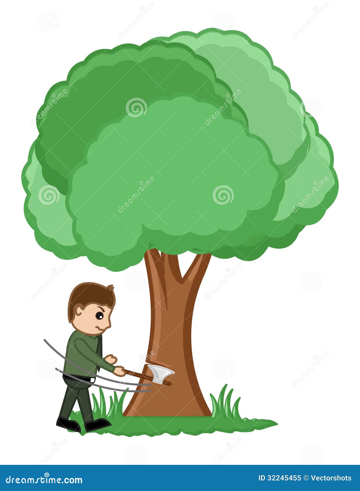 Pollution tree cutting Royalty Free Vector Image