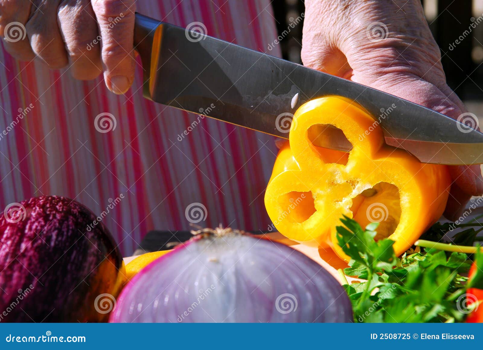 Cutting vegetables stock image. Image of chop, elderly 2508725