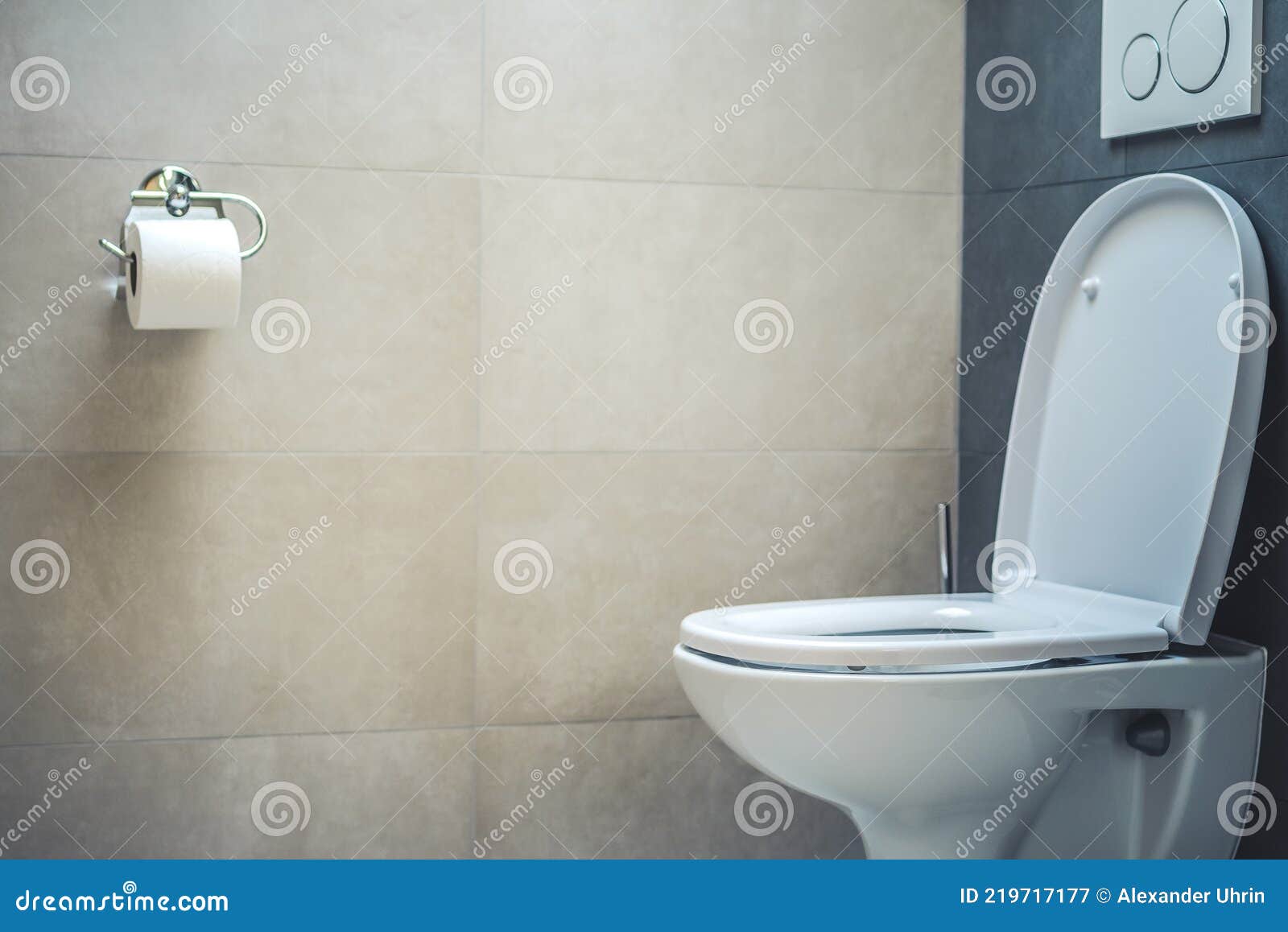 Cuvette De Toilette Blanche En Céramique Près De La Lumière Murale Grise  Dans La Salle De Bains Moderne. Image stock - Image du nature, circuler:  219717177