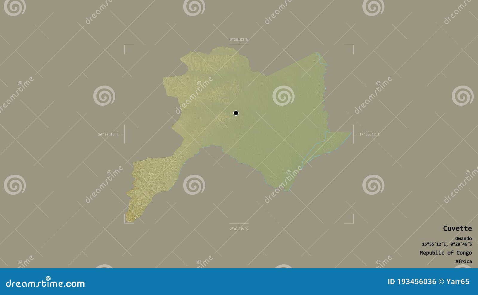 Cuvette Republic of Congo. Bounding Box. Relief Stock Illustration