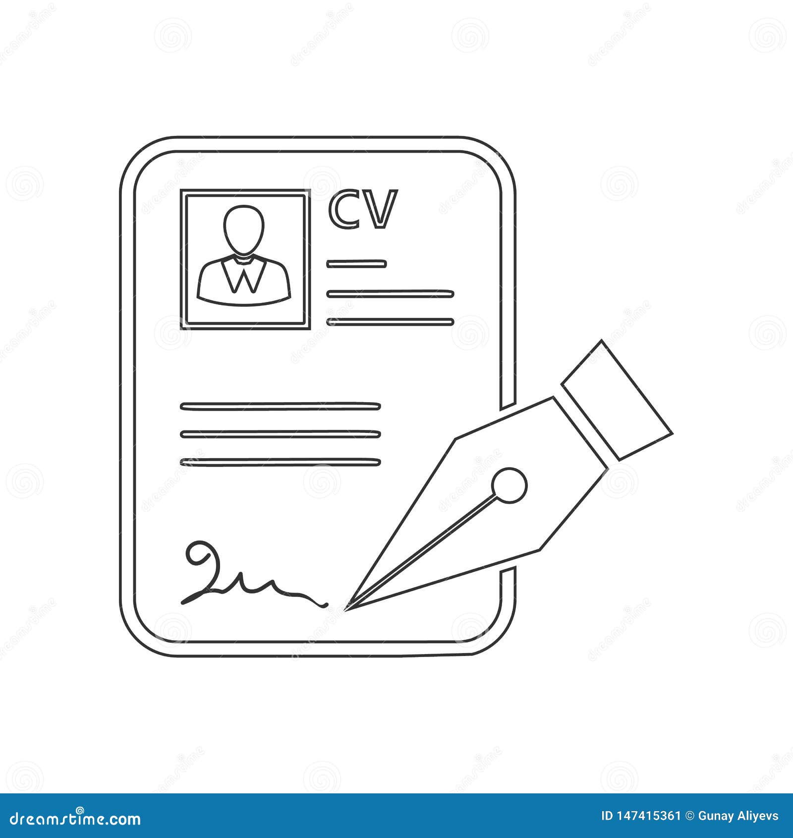 CV Approvevent Icon. of for Mobile Concept and Web Apps Icon Stock Illustration - Illustration of document, form: 147415361