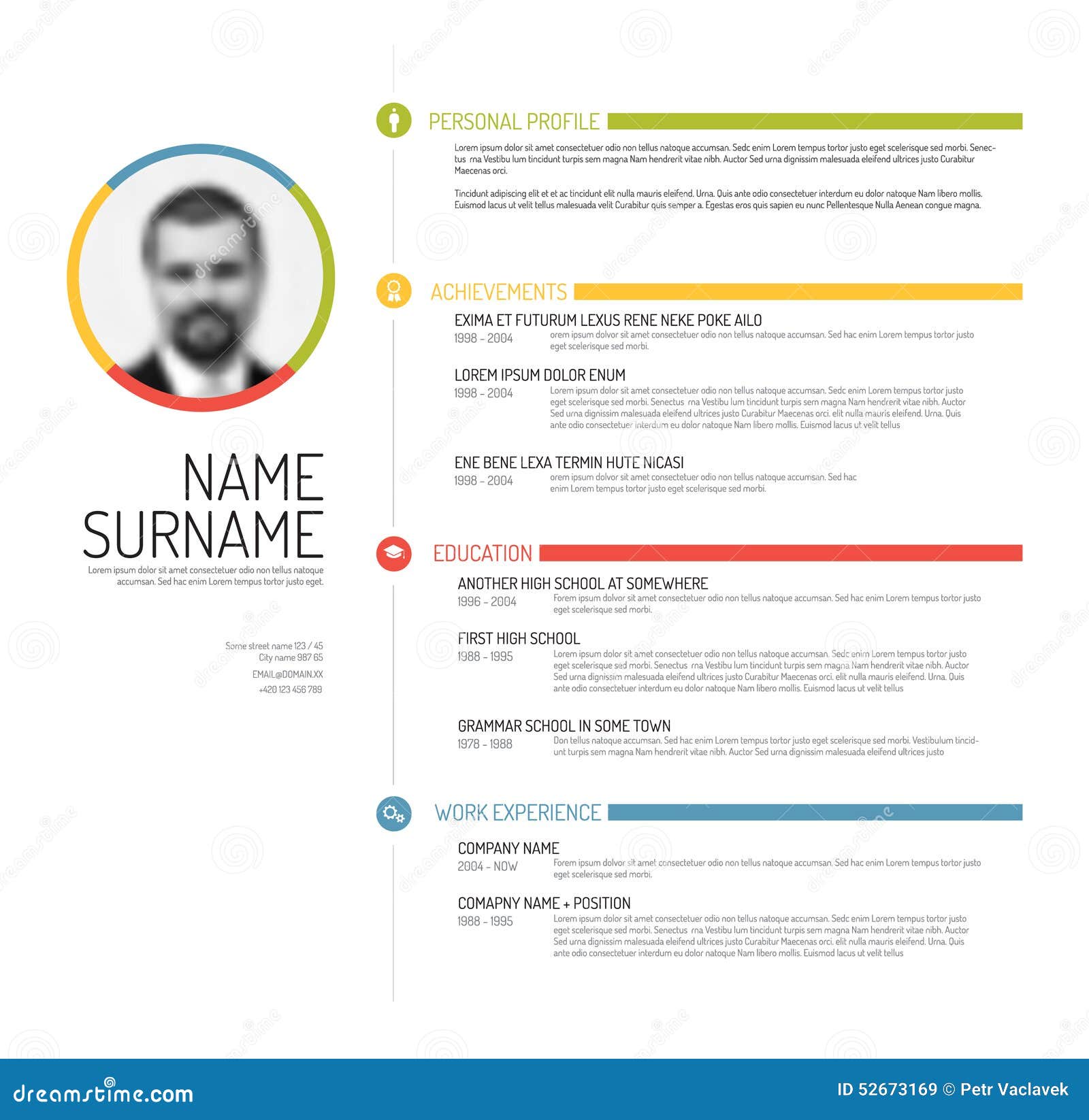 Cv / resume template stock vector. Illustration of layout 