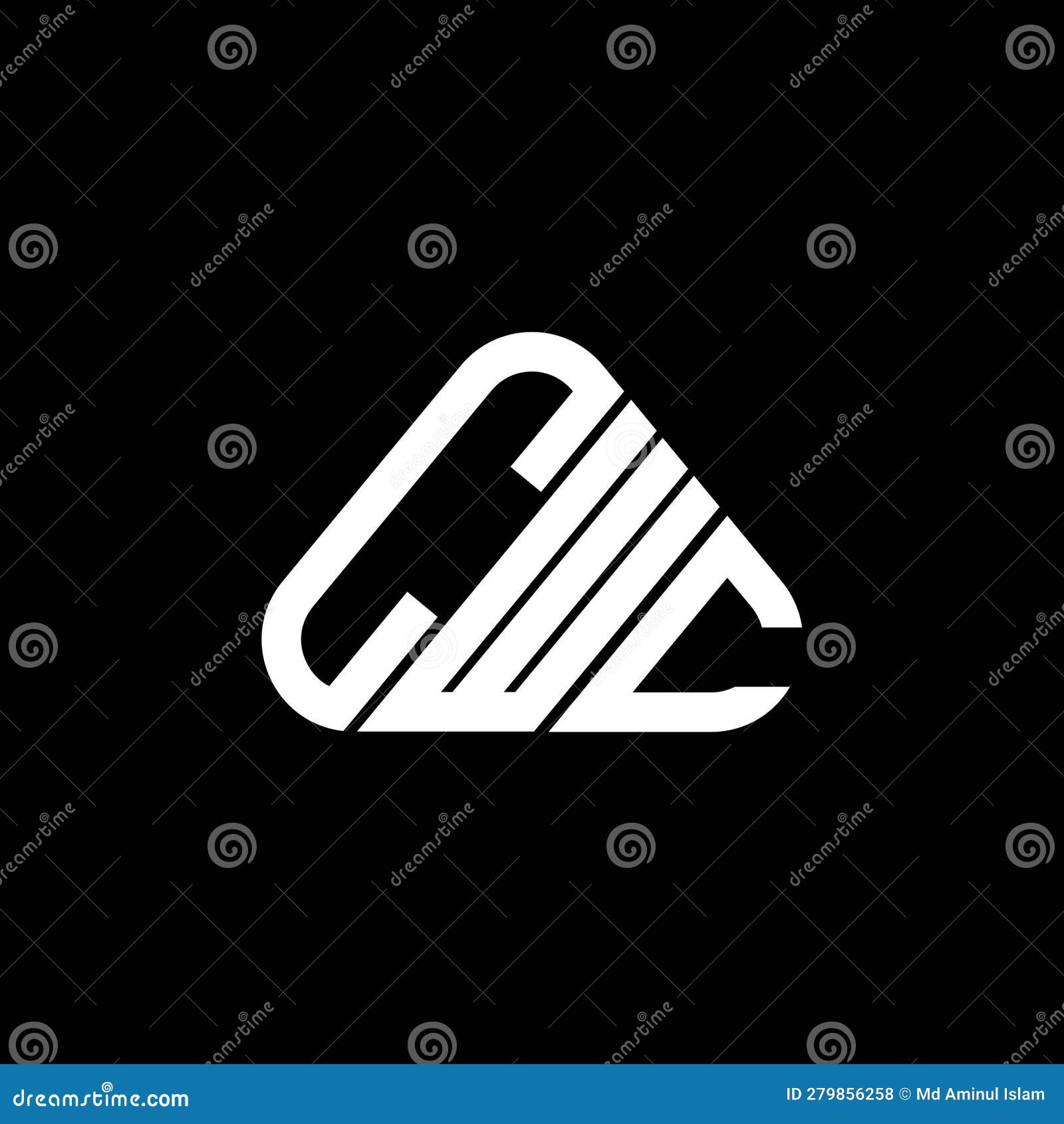 cwc letter logo creative  with  graphic, cwc simple and modern logo in round triangle 