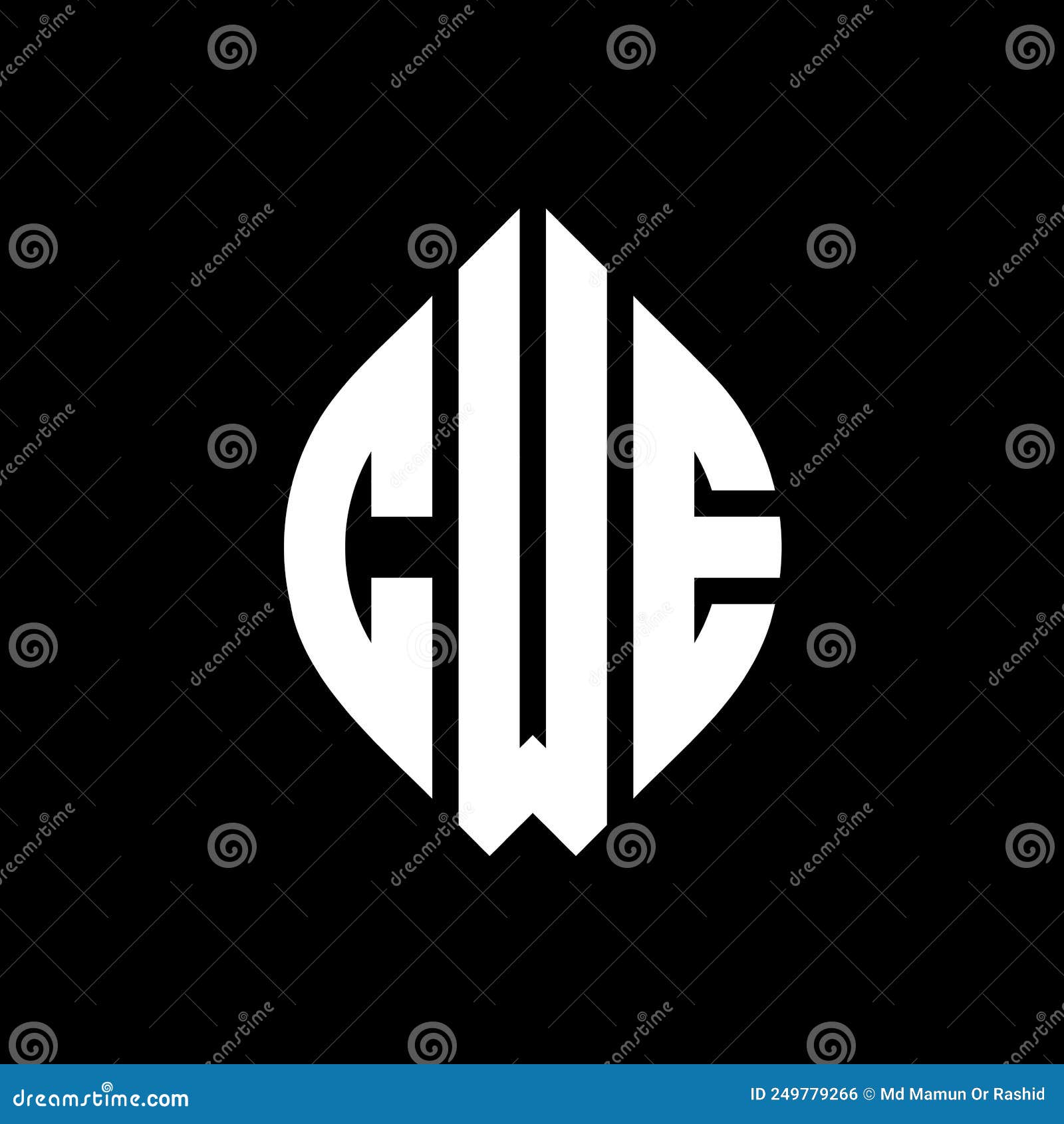 CWE Circle Letter Logo Design with Circle and Ellipse Shape. CWE
