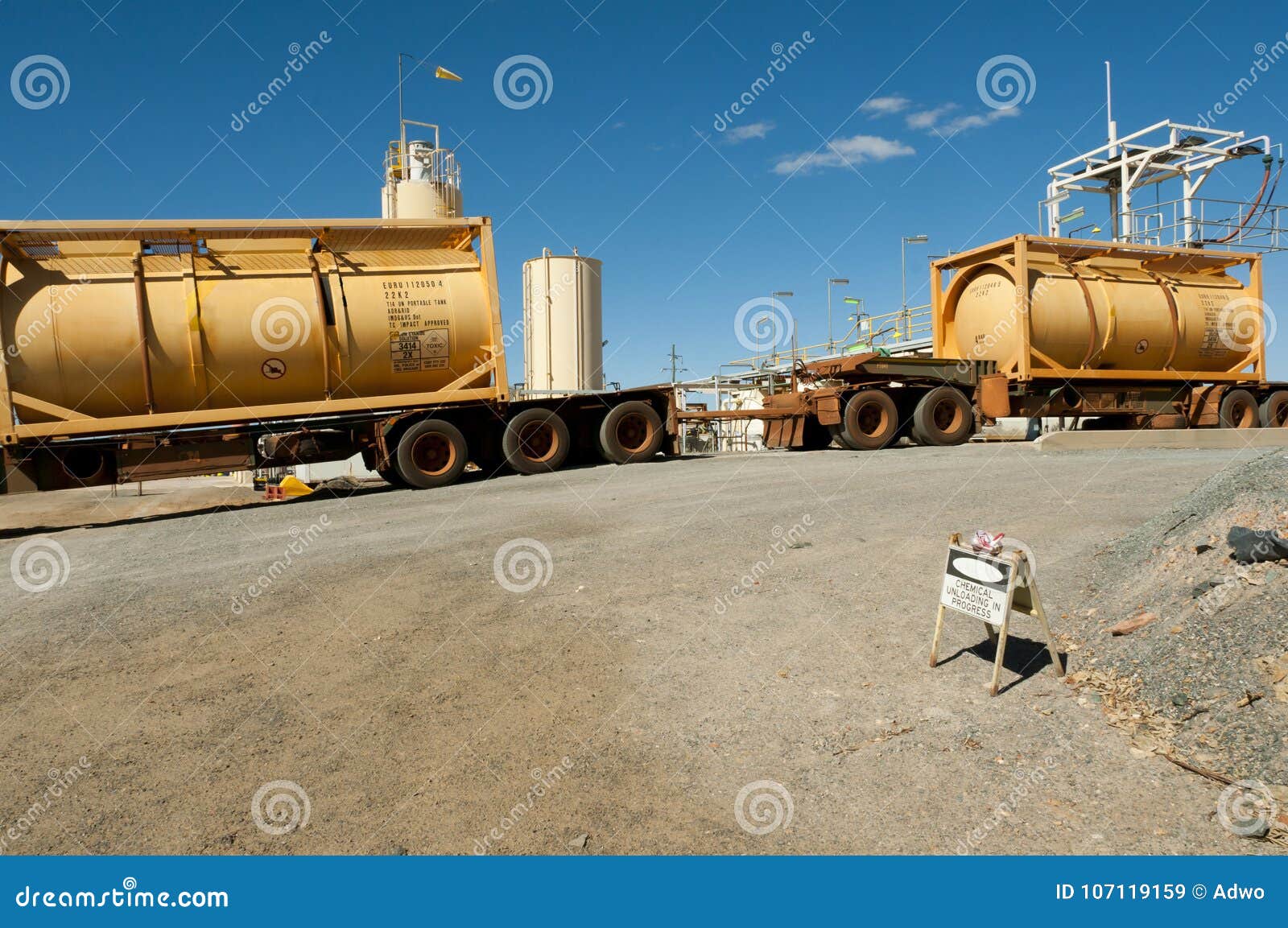 cyanide tanks unloading