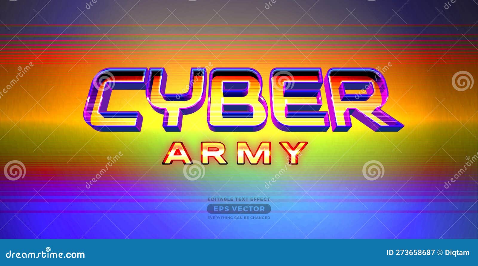 cyber army editable text effect style