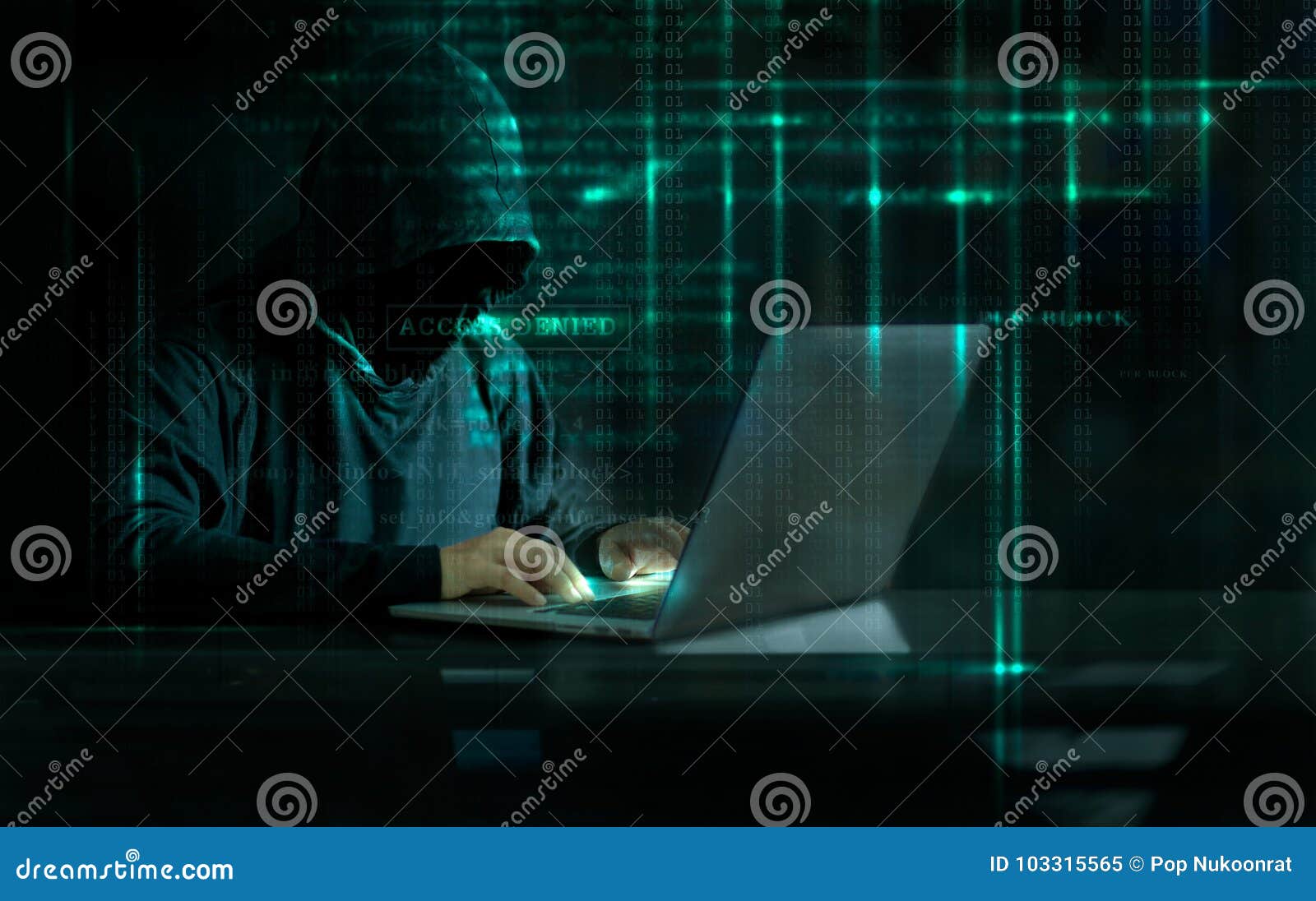 cyber attack hacker using computer with code on interface digital dark background. security system and internet crime concept.
