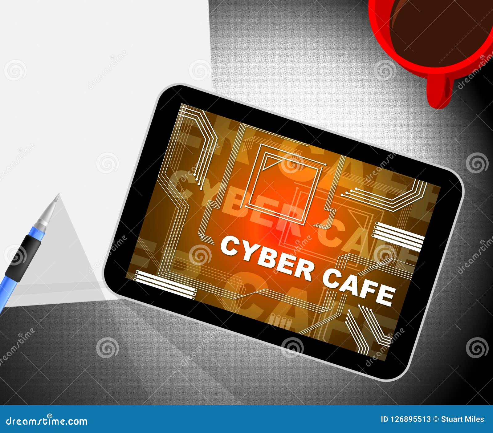 Cyber cafe concept. stock photo. Image of coffeehouse - 19058974