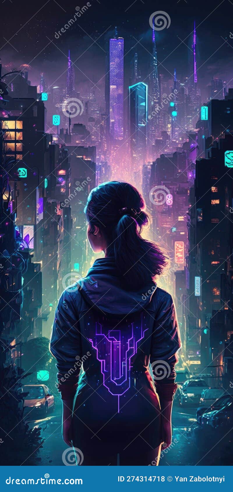 Wallpaper 4k Cyber City Alone Skater Wallpaper