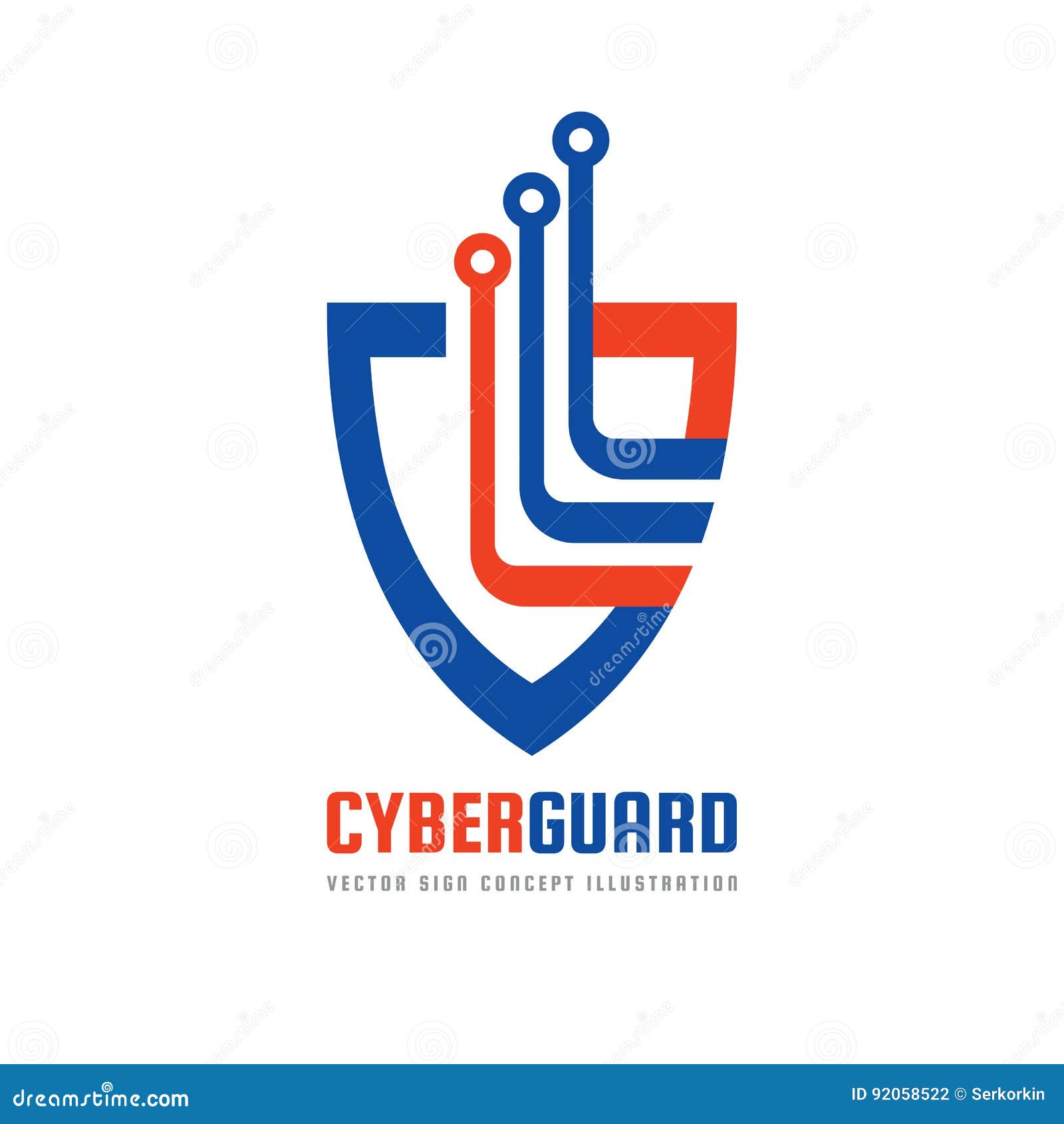 Cyber Guard Vector Logo Template Concept Illustration. Shield and