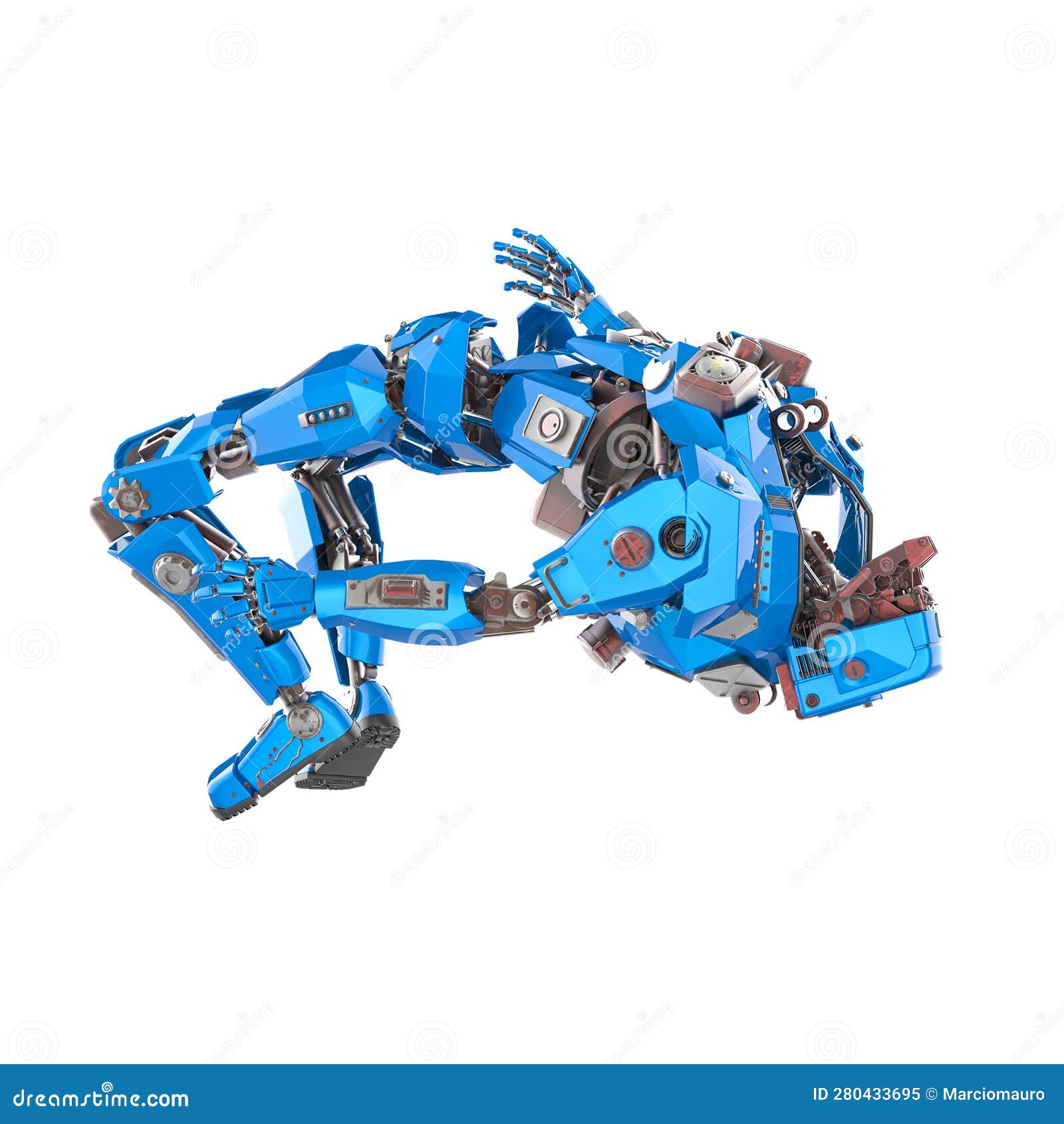 Cyber mech is falling down stock illustration. Illustration of security ...