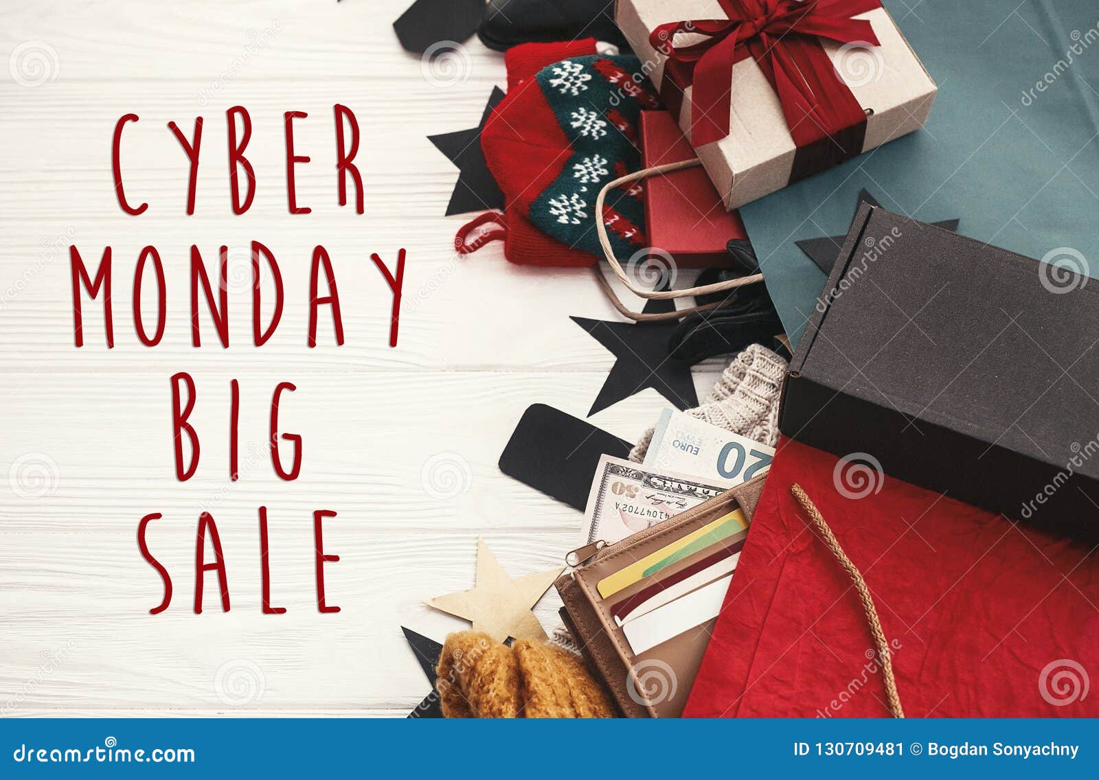 Cyber Monday Big Sale Text Sign. Special Discount