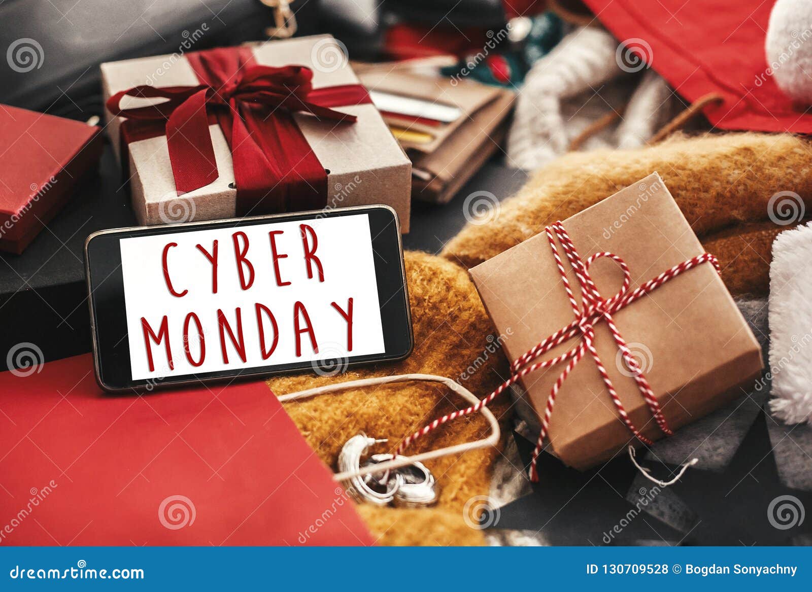 Cyber Monday Sale Text On Phone Screen. Special Discount ...