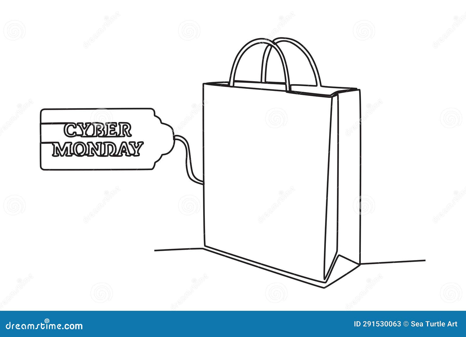 Cyber Monday shopping bag stock illustration. Illustration of shop