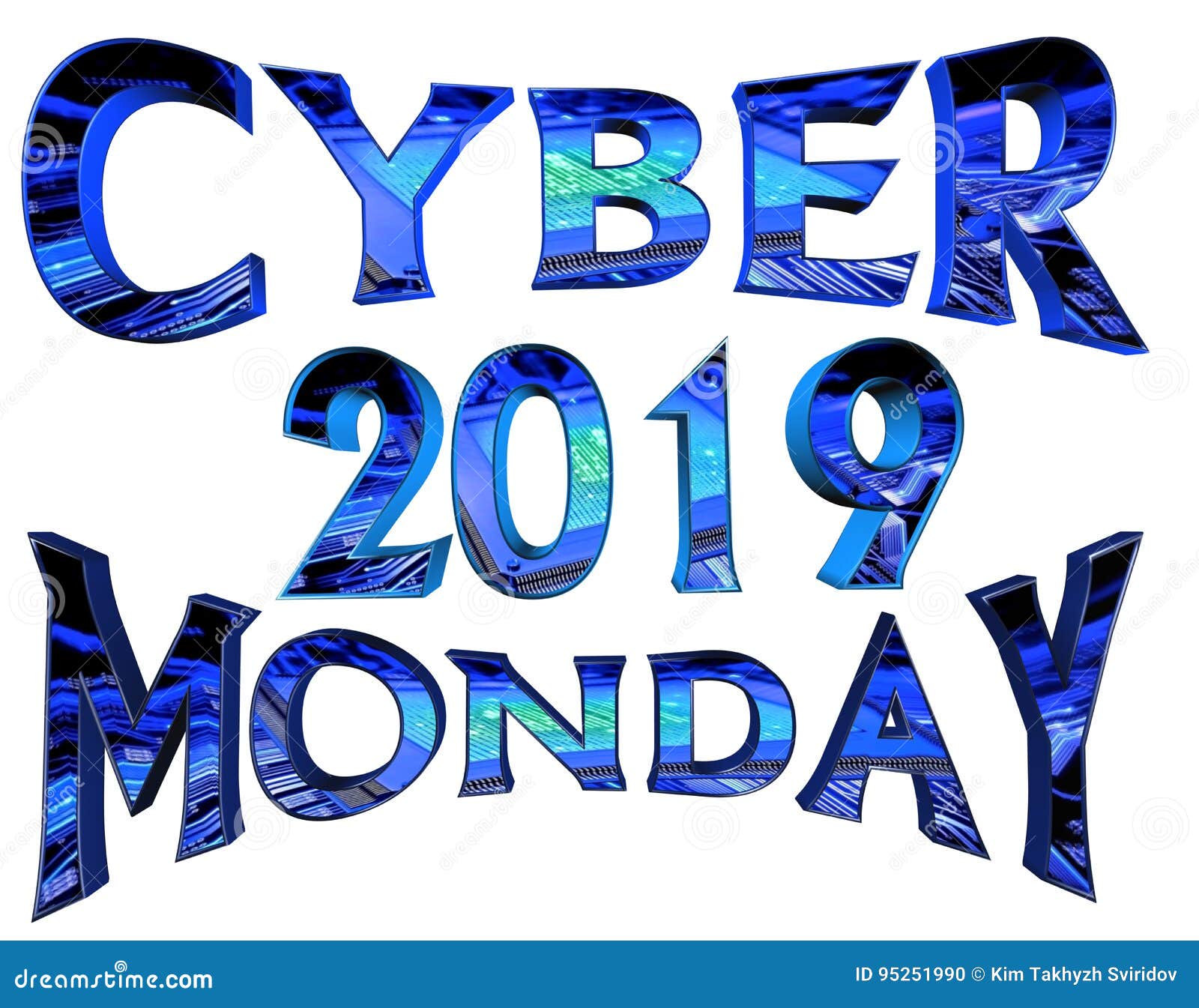 Cyber Monday 2019 Text On White Background Stock Illustration - Illustration of concept, 2018 ...