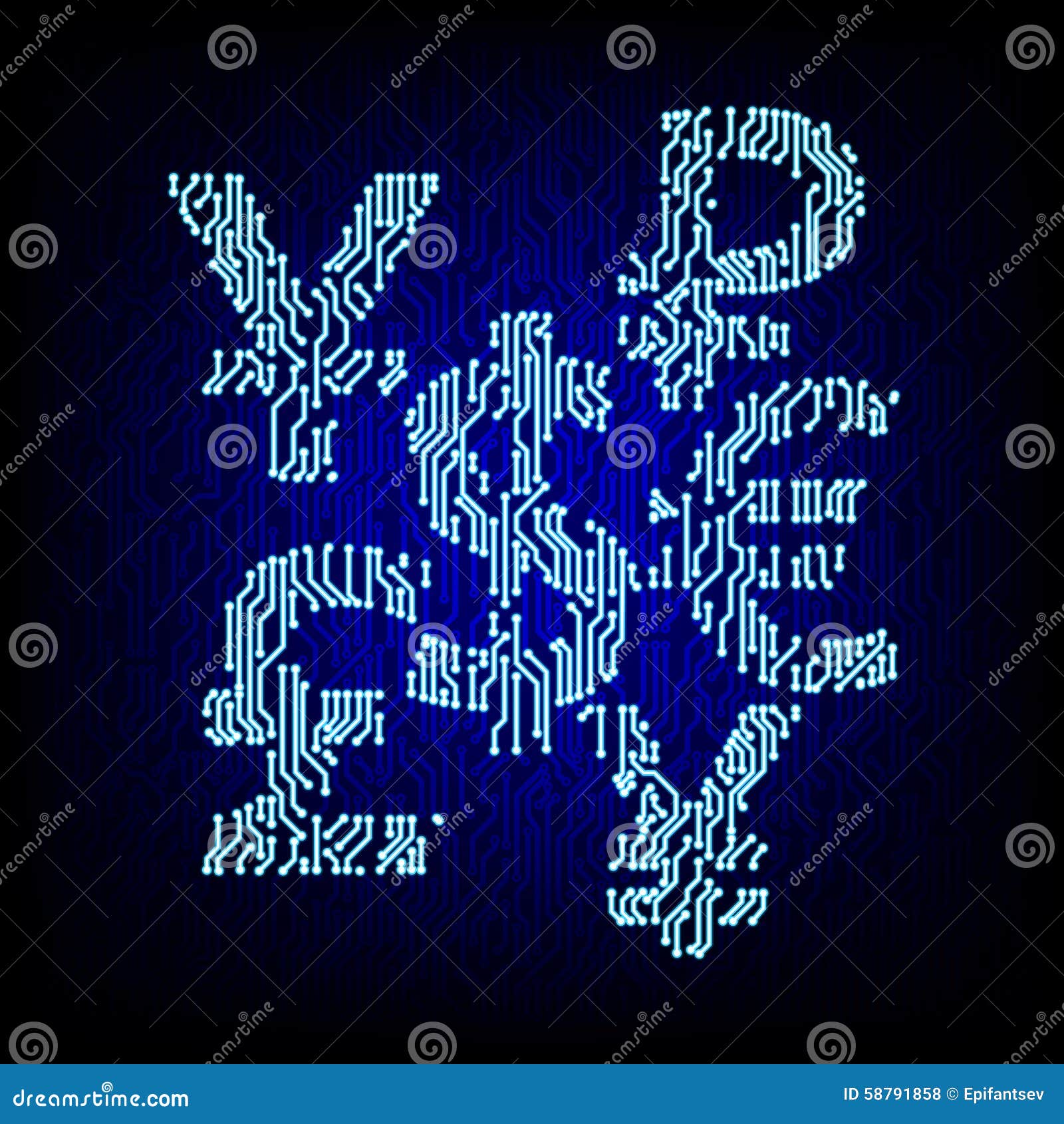 Cyber Money Concept. Circuit Board Currency Symbols Vector ...