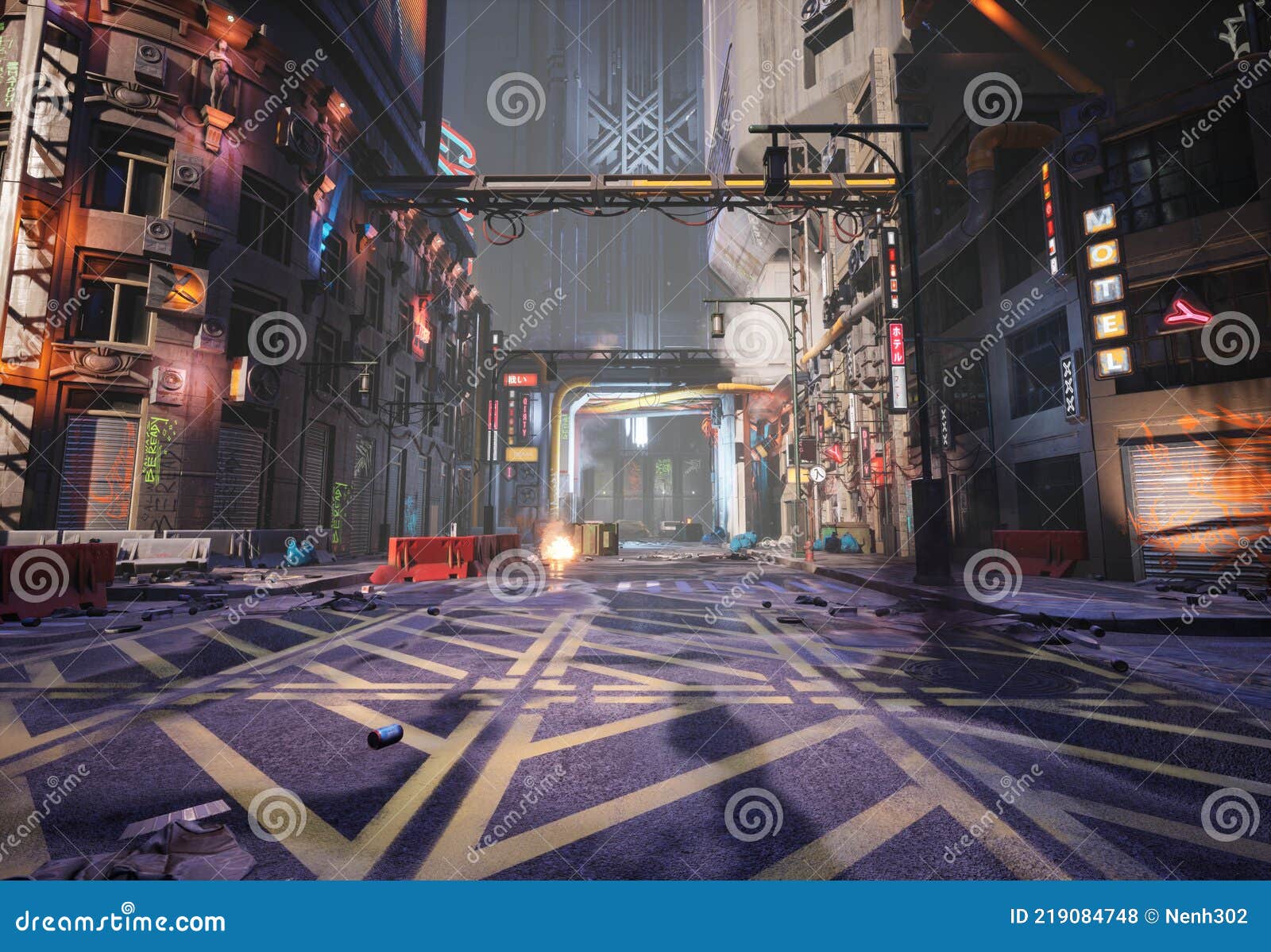 Cyberpunk City Street. Sci-fi Wallpaper. Graphic by saydurf · Creative  Fabrica