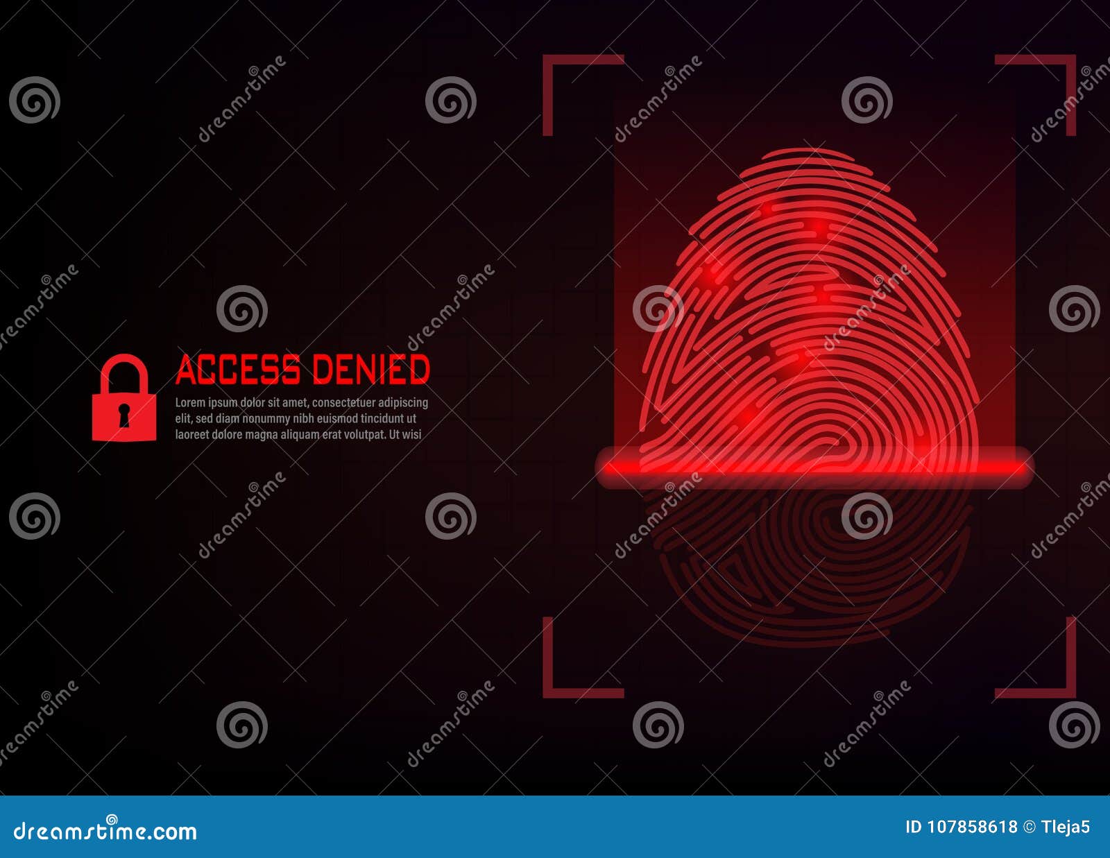 Fingerprint Scanning Vector on Digital Background Stock Vector Illustration of cyber, creative