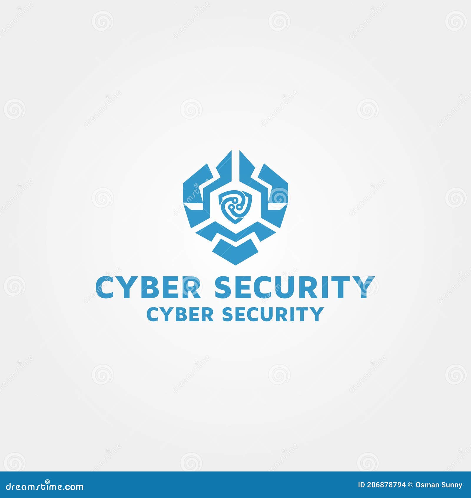 Cyber Security Logo Design Template Idea and Inspiration Stock