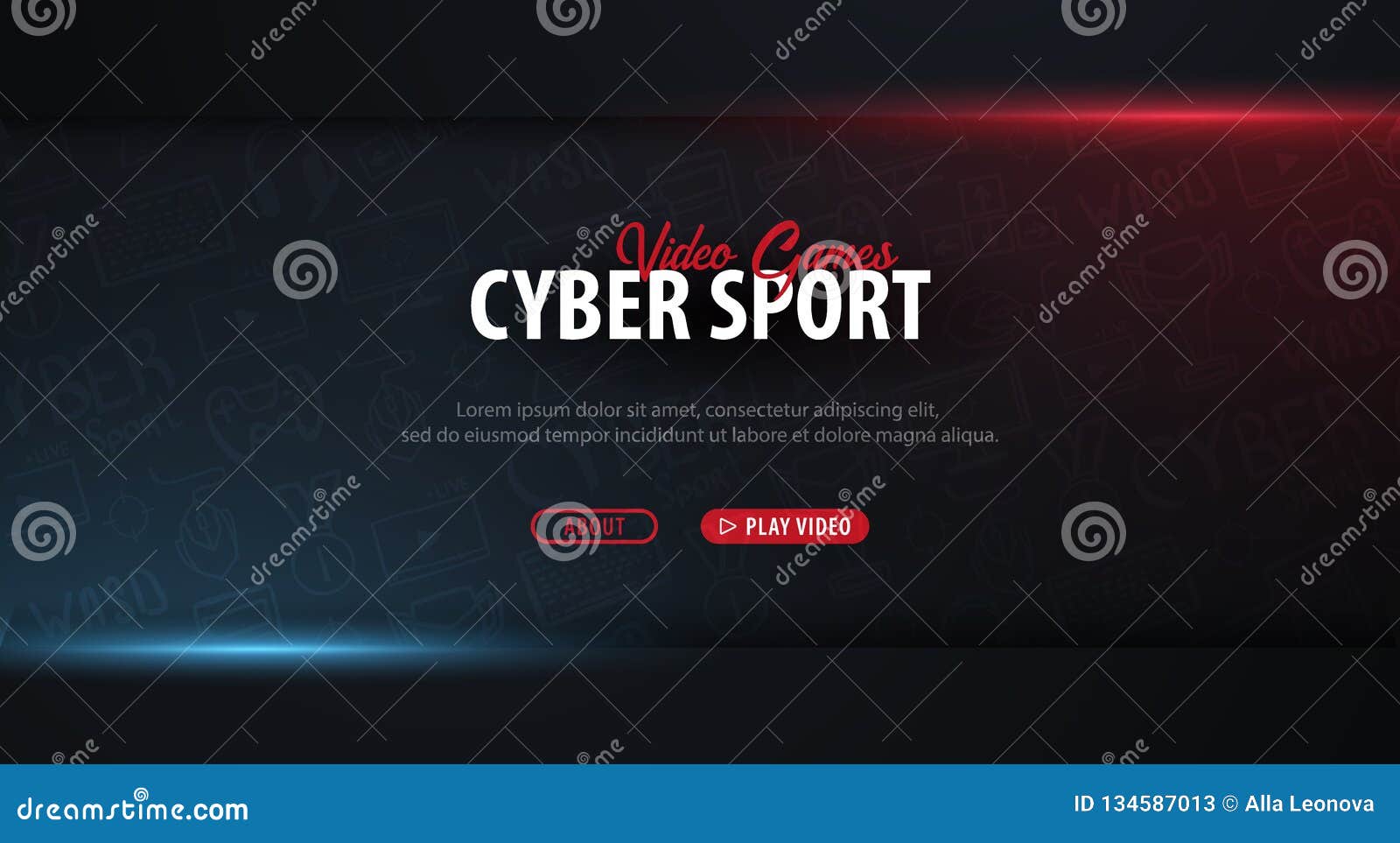Cyber Sport Banner. Esports Gaming. Video Games. Live Streaming Game Match