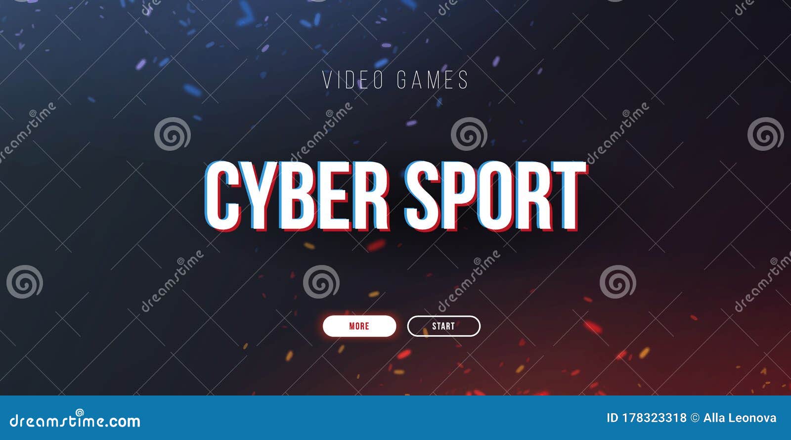 Cyber Sport Banner with Glitch Effect. Esports Gaming