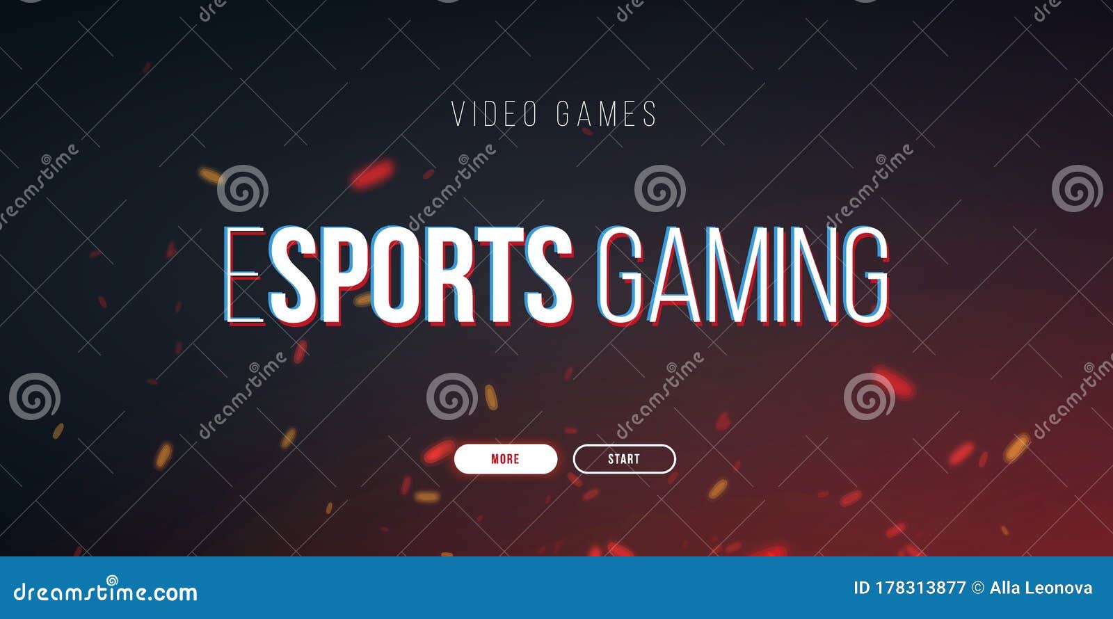 Cyber Sport Banner with Glitch Effect. Esports Gaming