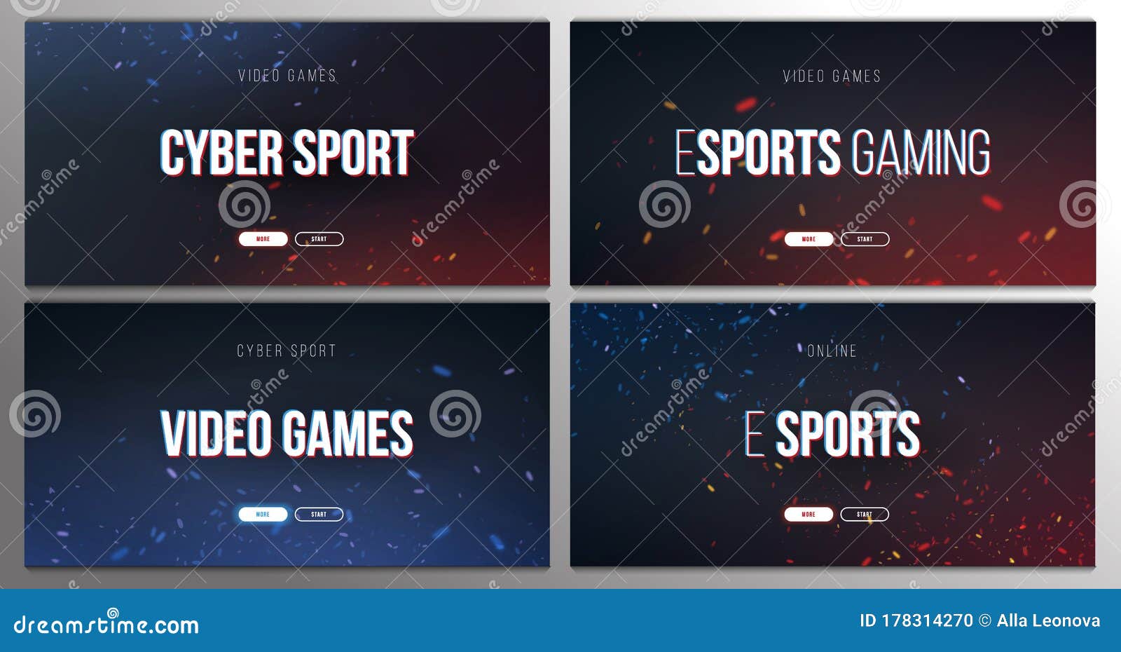 Cyber Sport Banner with Glitch Effect. Esports Gaming