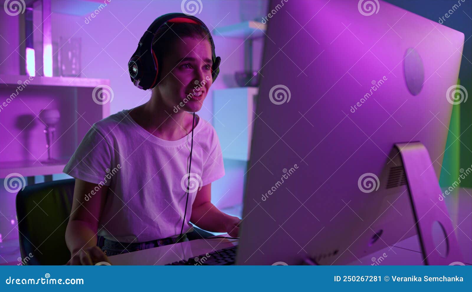 Young Gamer Headset Plays Virtual Online Video Game Using Wireless Stock  Photo by ©EvgeniyShkolenko 664461506