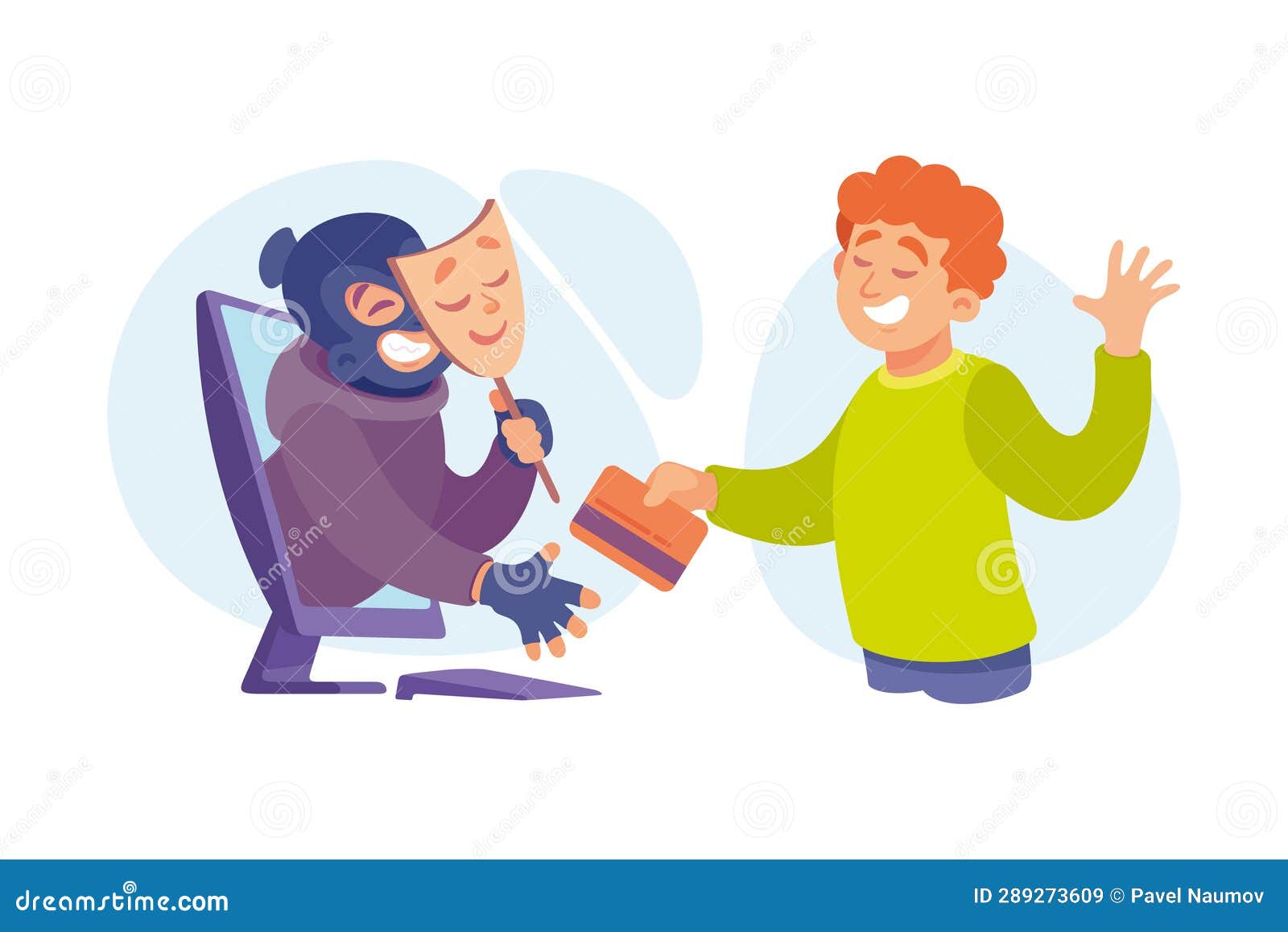 cyber swindler man in mask hacking internet steal money take card  
