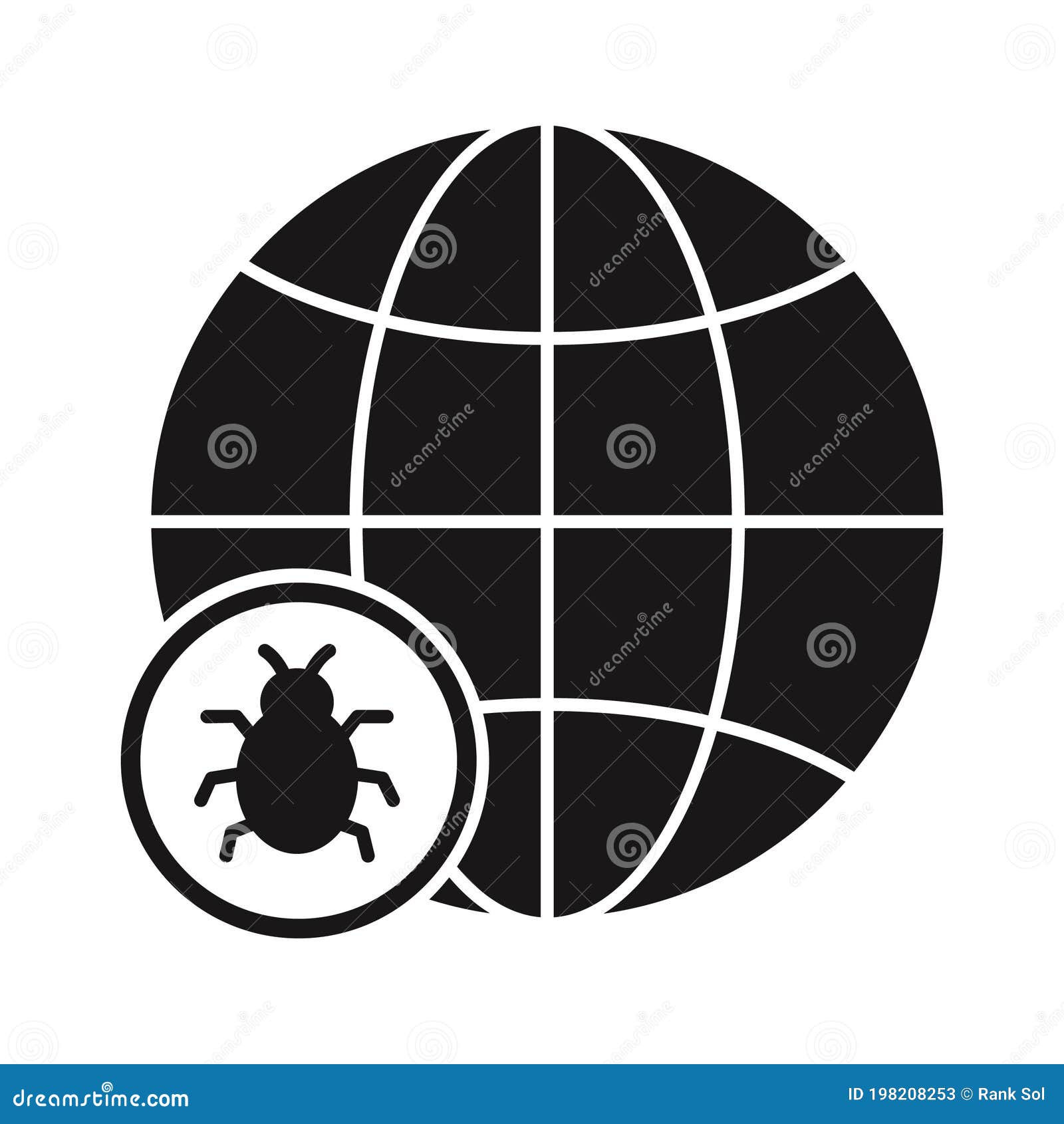 cyber threats glyph with background  icon which can easily modify or edit