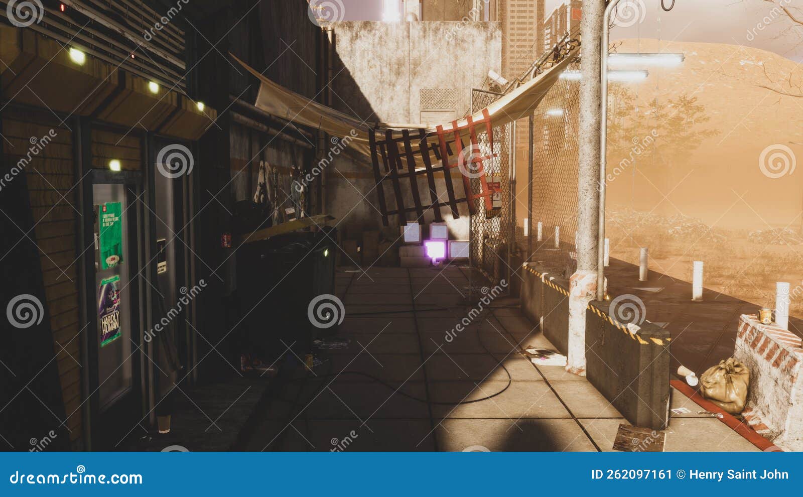 Cybernetic Desert City, Landscape of an Immersive Virtual Environment. Using 3D Rendering 