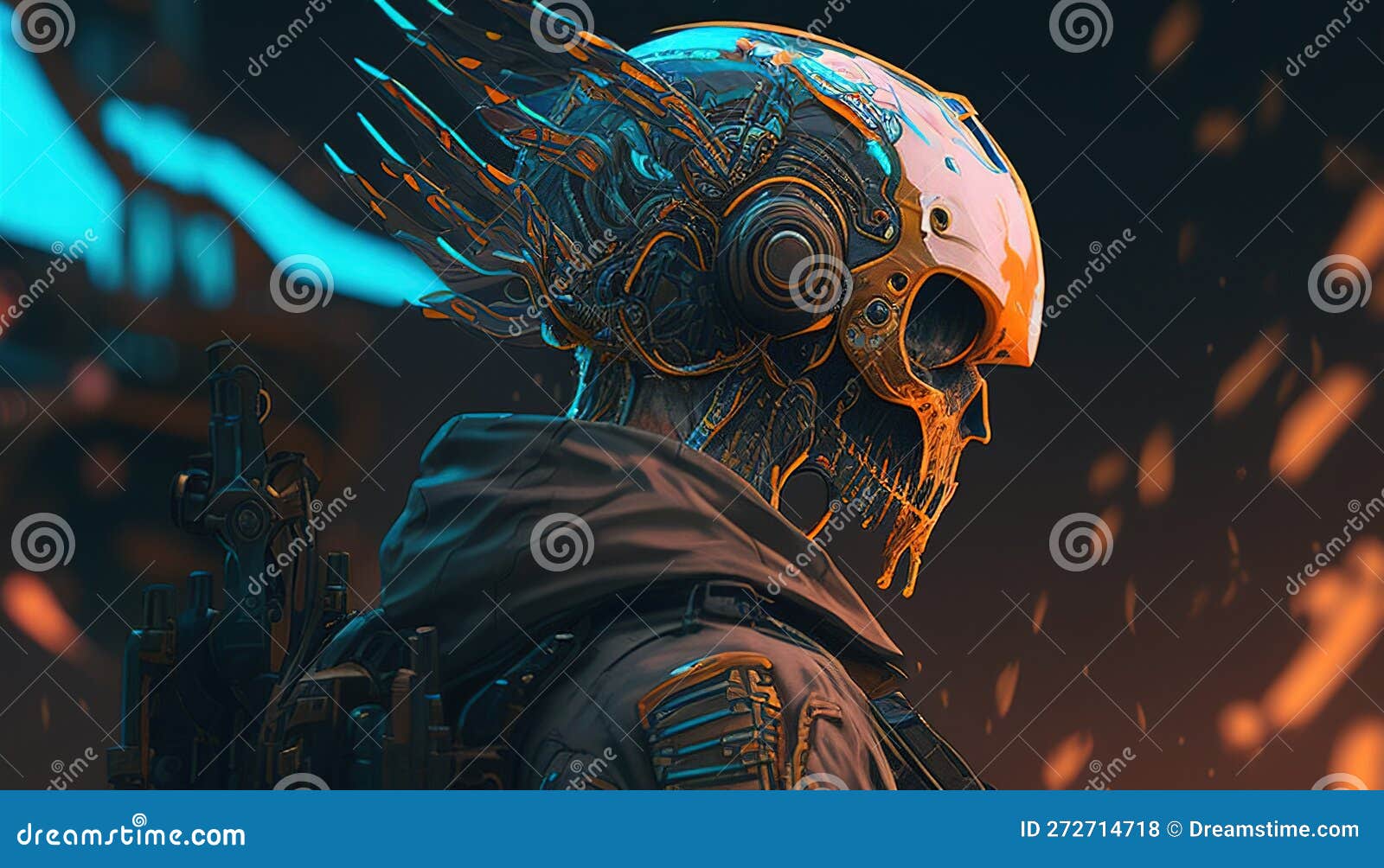 Cybernetic skull