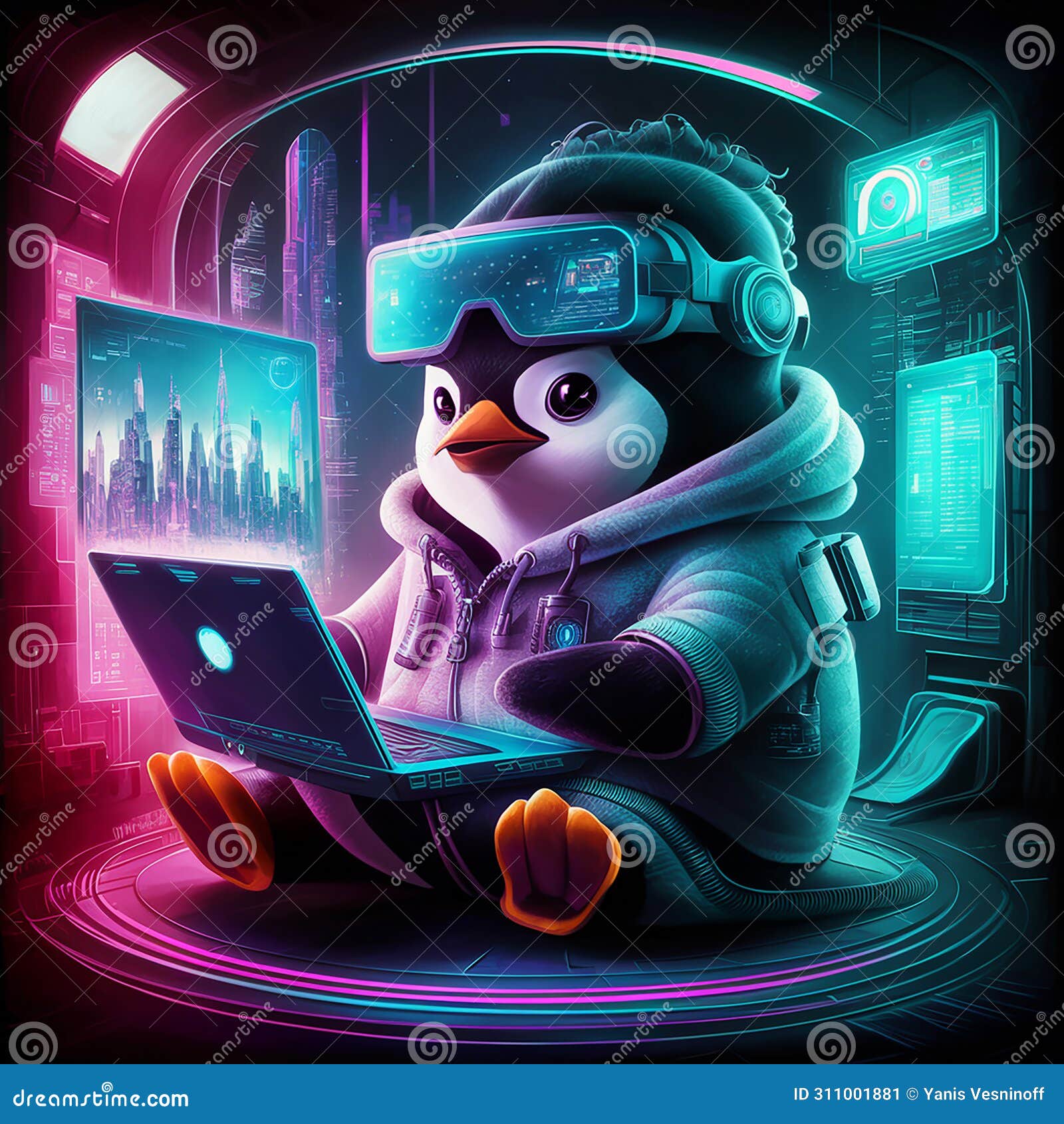 the cyberpenguin (ai generated)