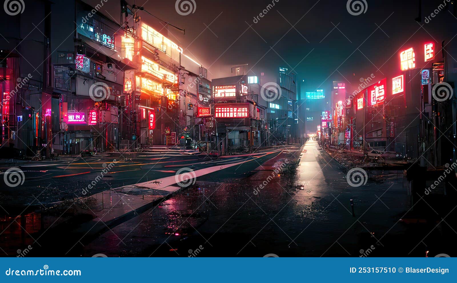 Cyberpunk City, Abstract Illustration, Futuristic City, Dystoptic Artwork  at Night, 4k Wallpaper, Stock Illustration - Illustration of cyber,  building: 253157510