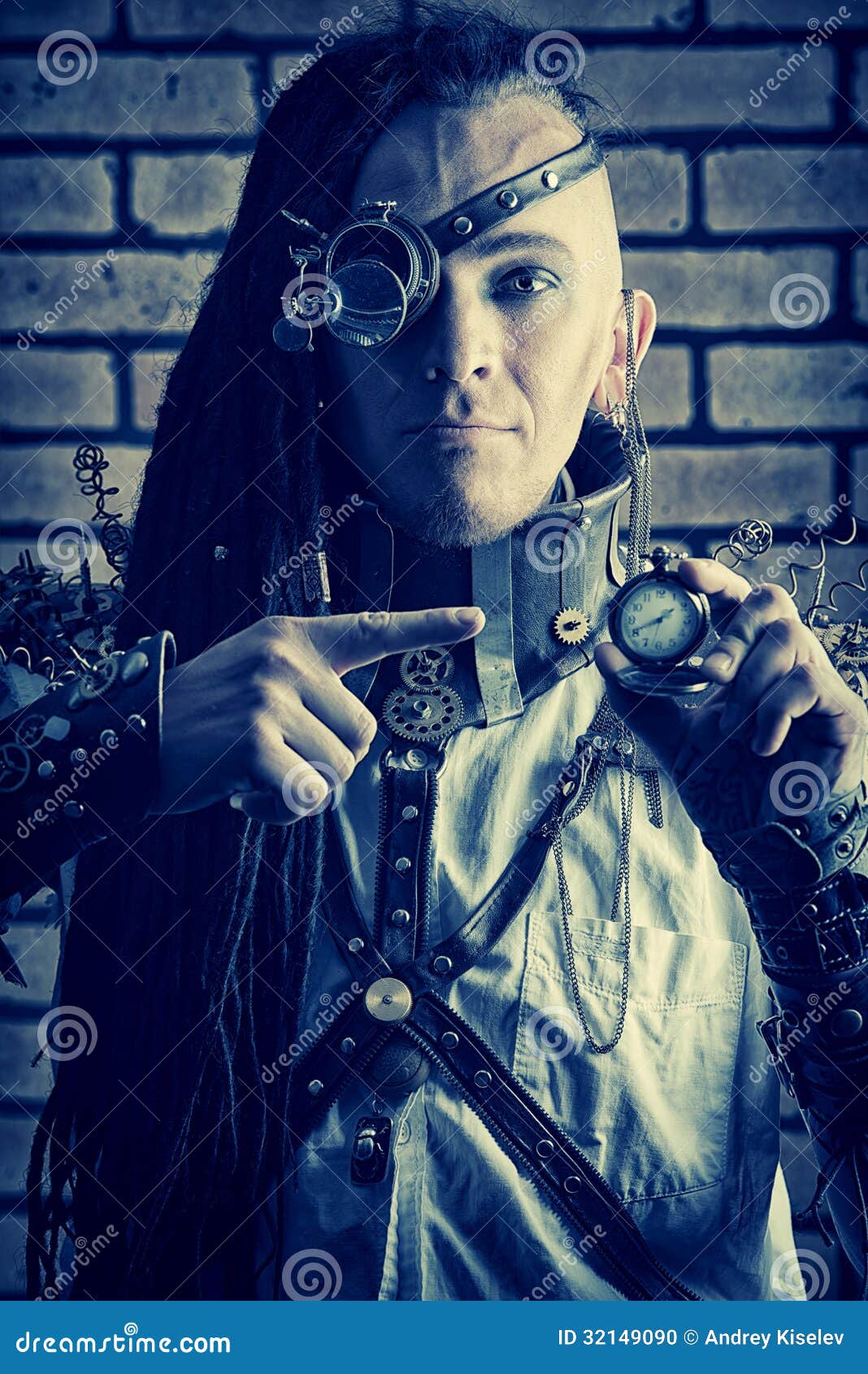 Cyberpunk man stock photo. Image of grunge, hairstyle 