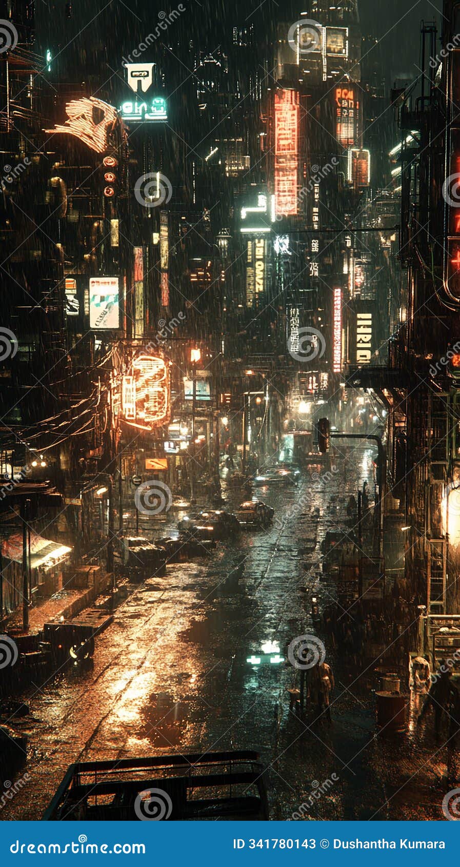 cyberpunk nightscape: a glimpse into a tech noir city