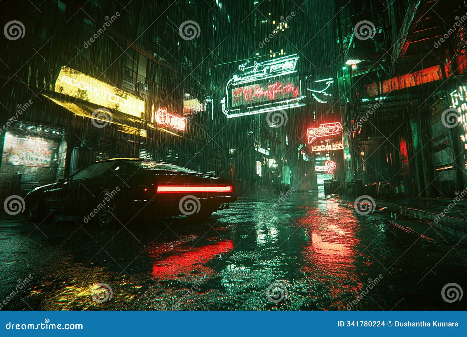 cyberpunk nightscape: a glimpse into a tech noir city