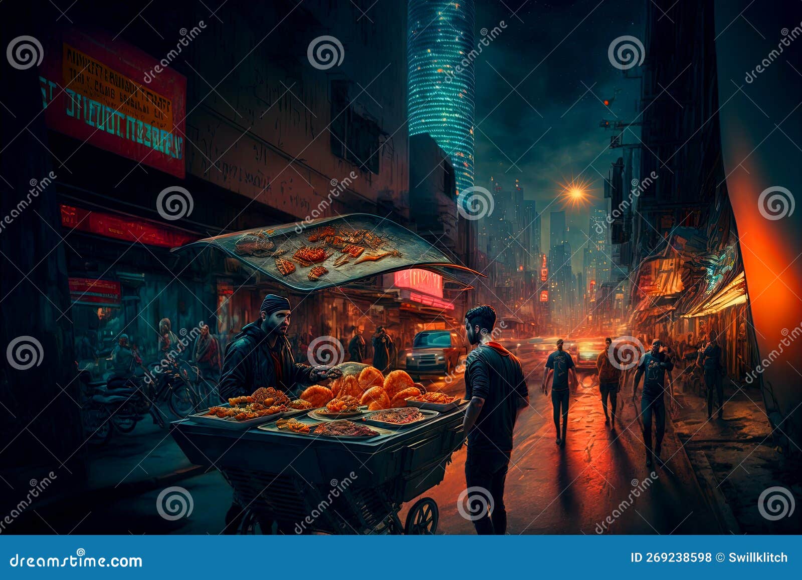 assassins , AI art, cyberpunk, city, neon, alleyway, city lights