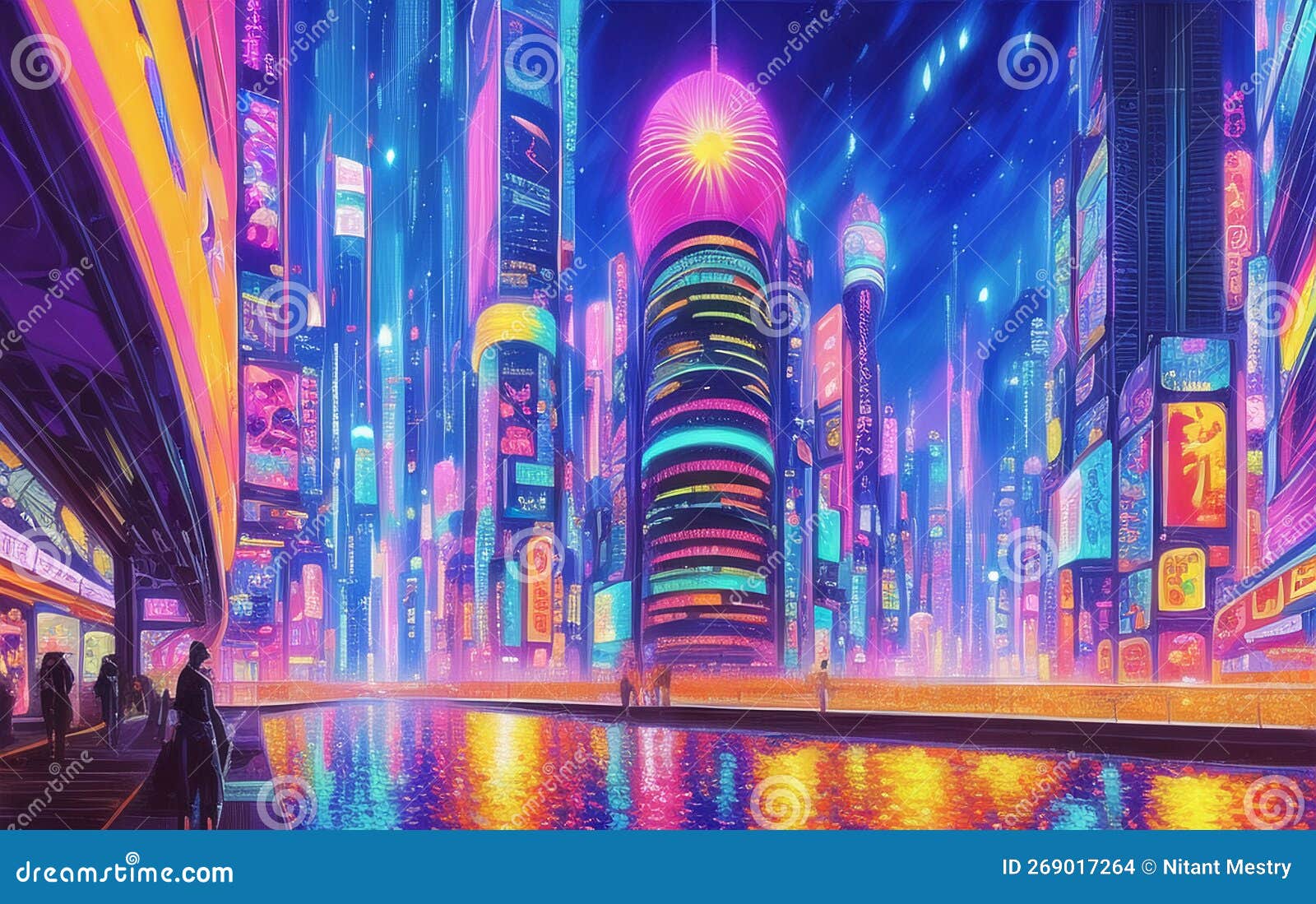 Cyberpunk City Background Art – Made With AI