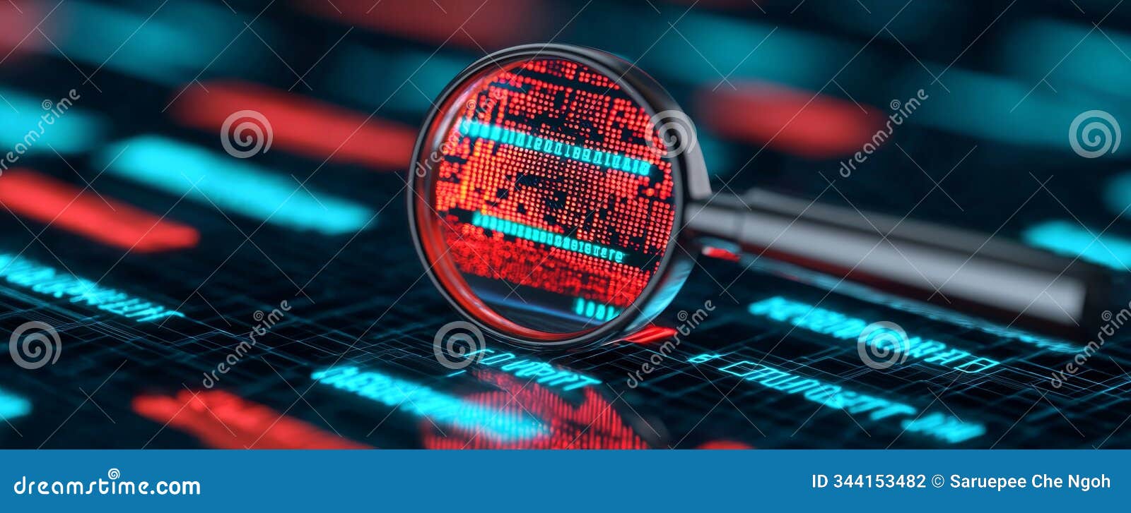 cybersecurity analysis through magnifying glass effect