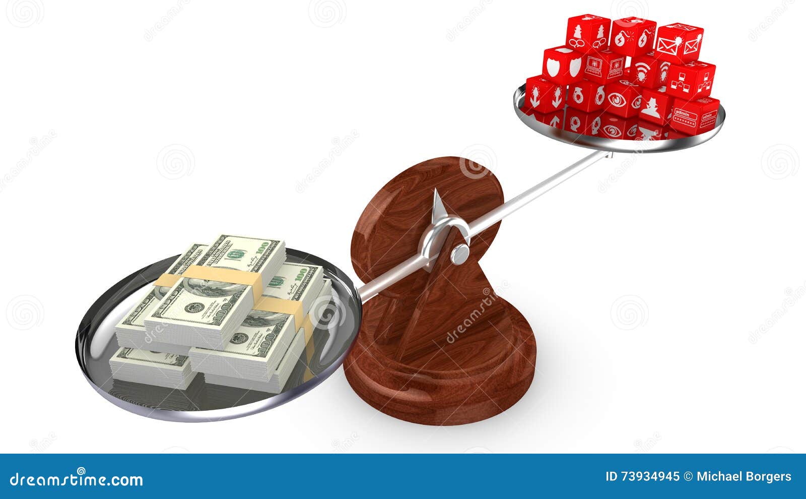 Cybersecurity cost concept stock illustration. Illustration of